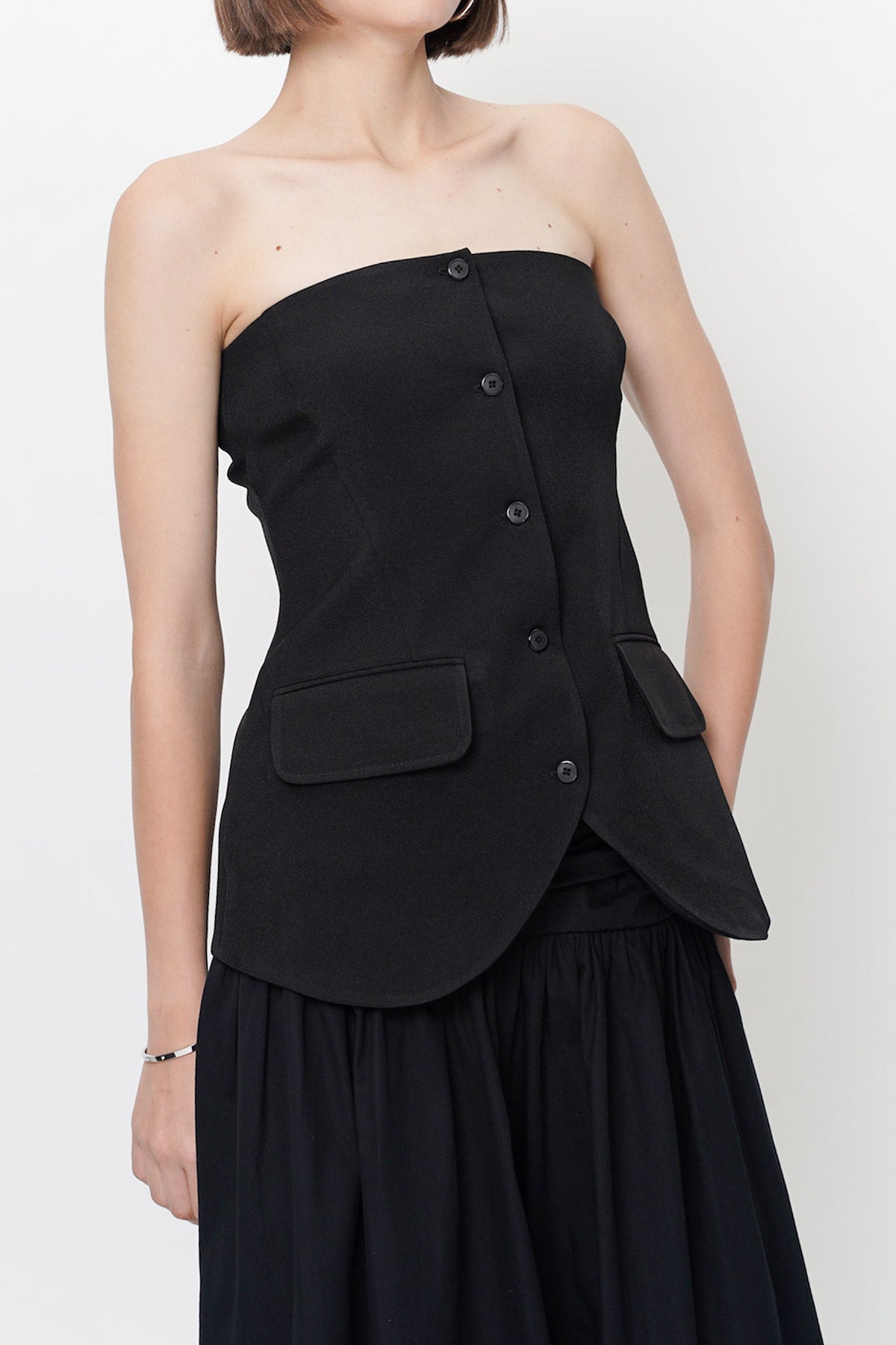 Clotilde Bustier Top In Black (1 LEFT)