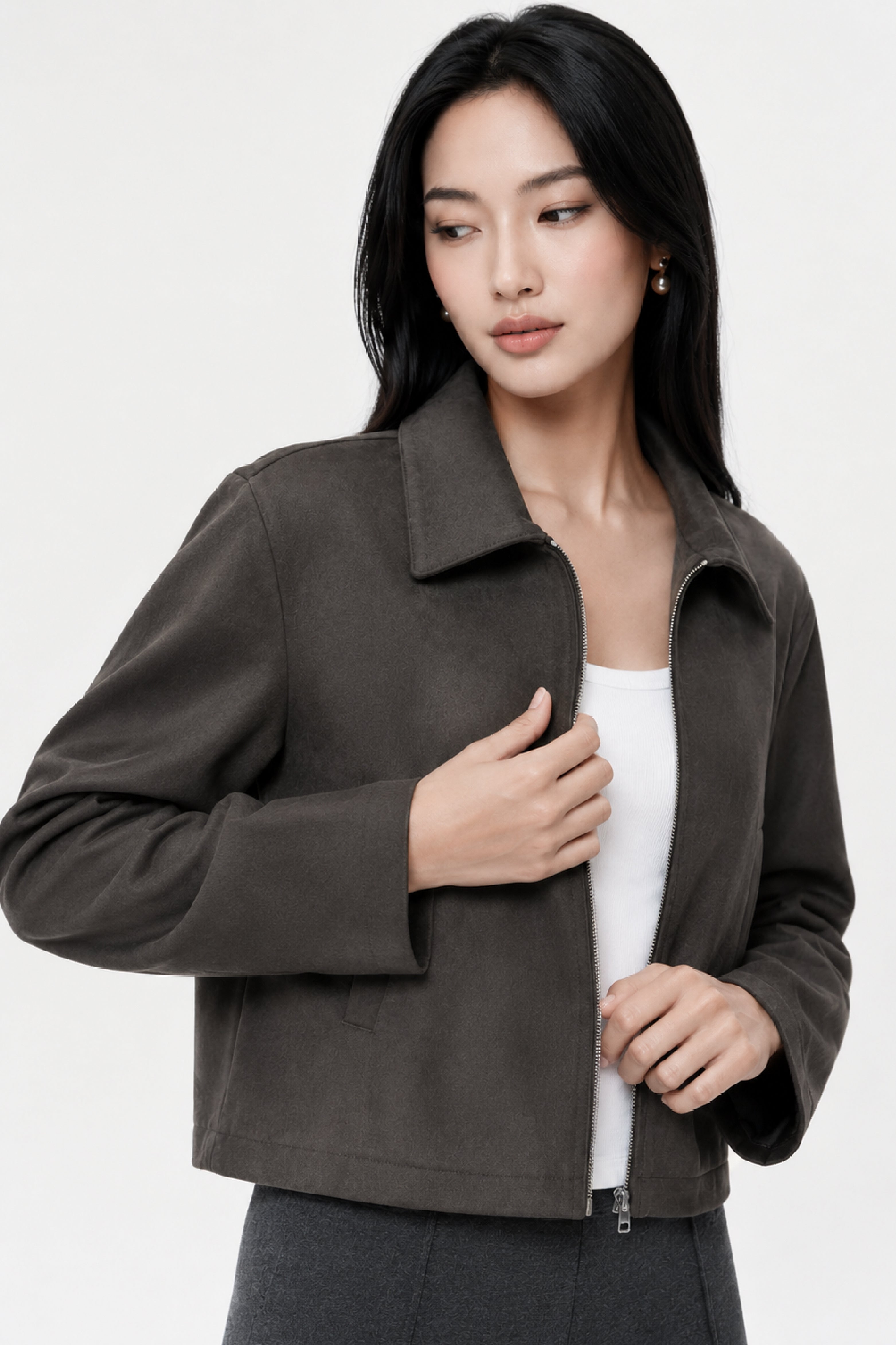 Riven Boxy Jacket In Cocoa
