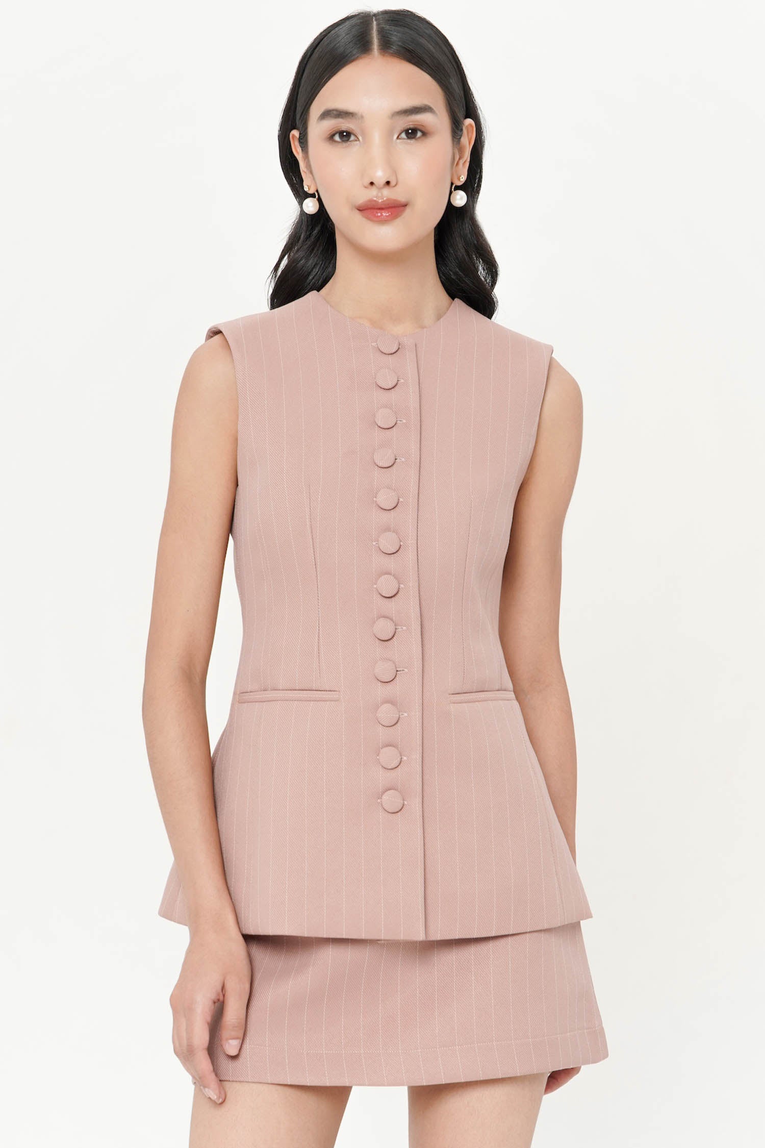 Sigis Long Top In Pink Stripes
