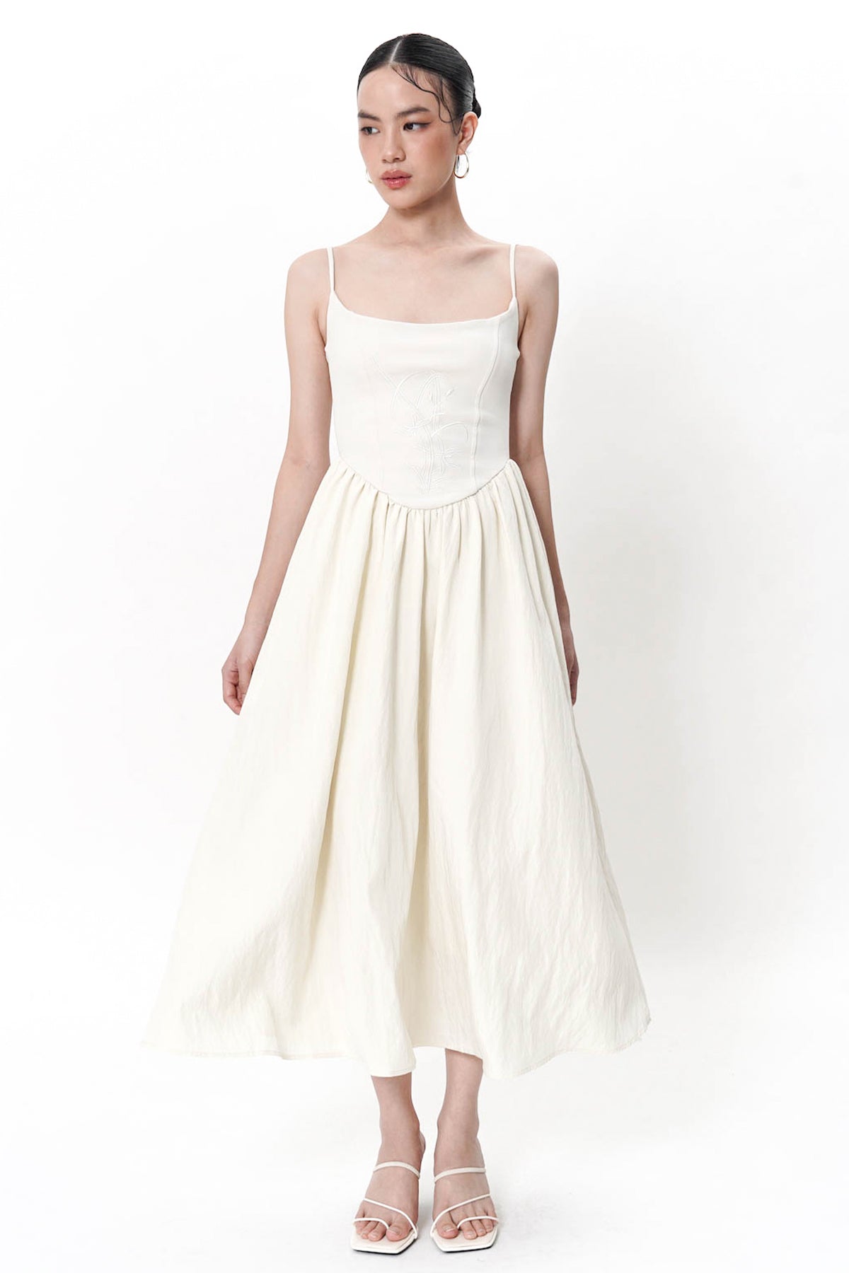 Onalee Midi Dress In Creme (1 LEFT)