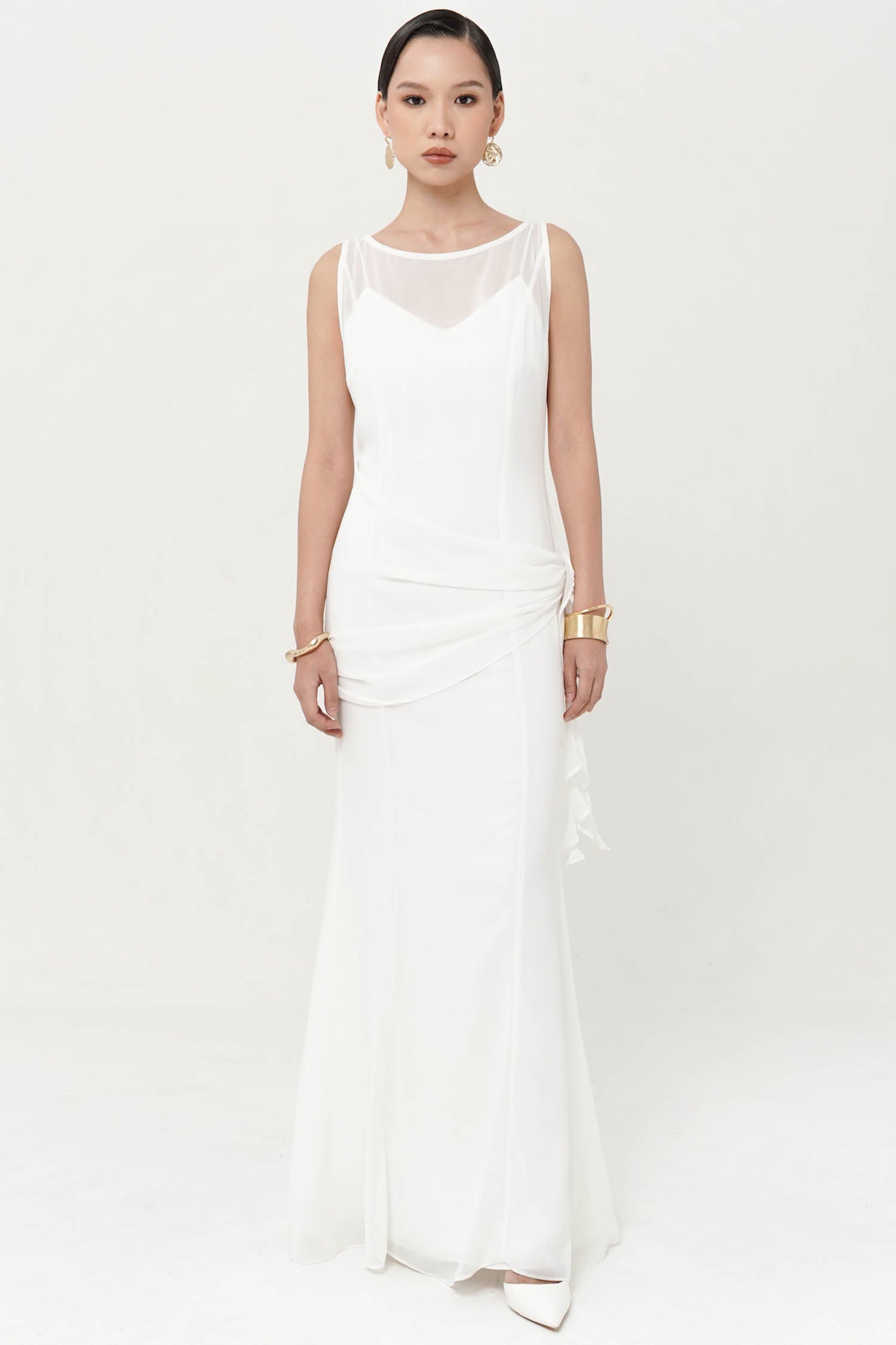 Astra Long Gown In Broken White