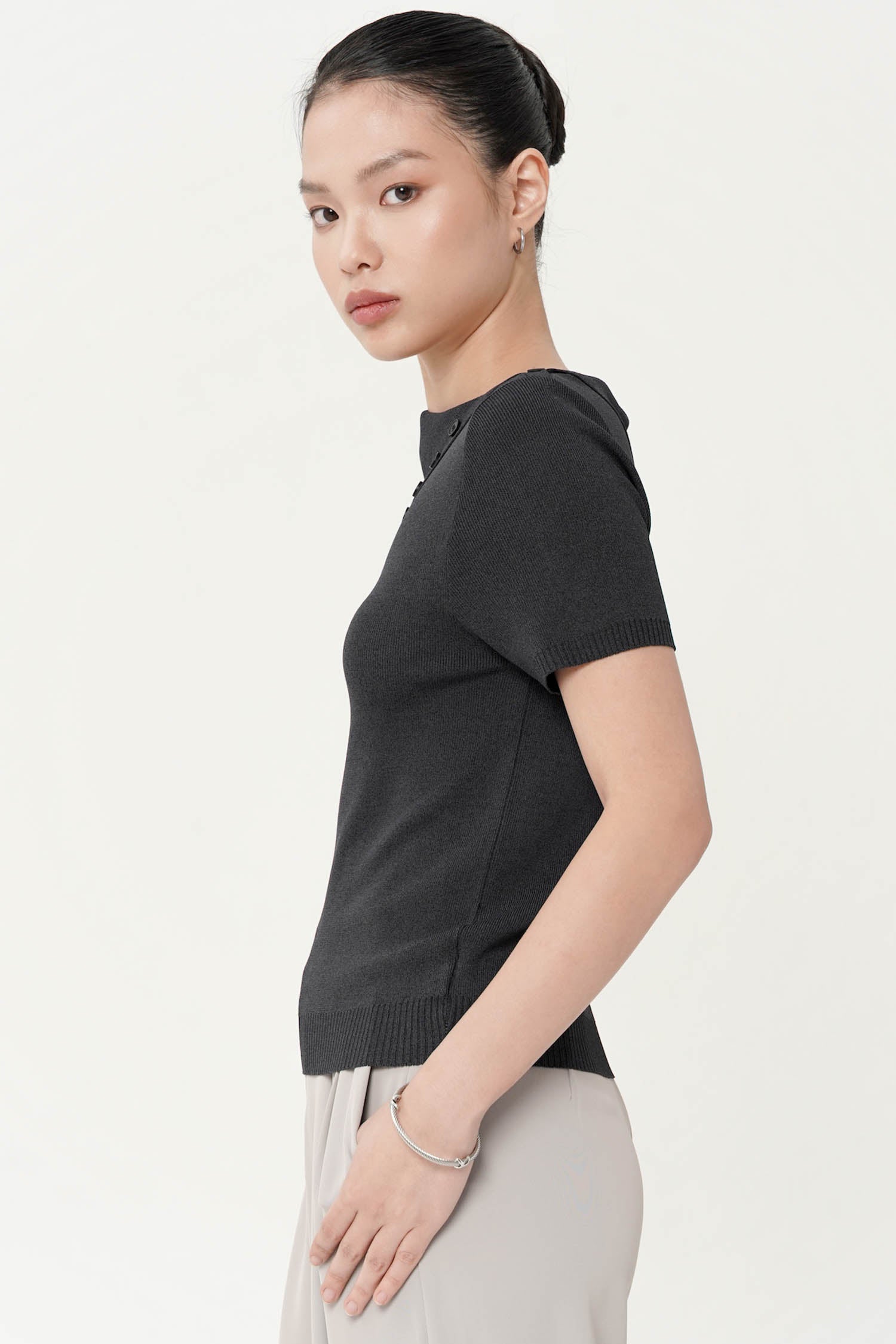 Daley Top in Dark Grey