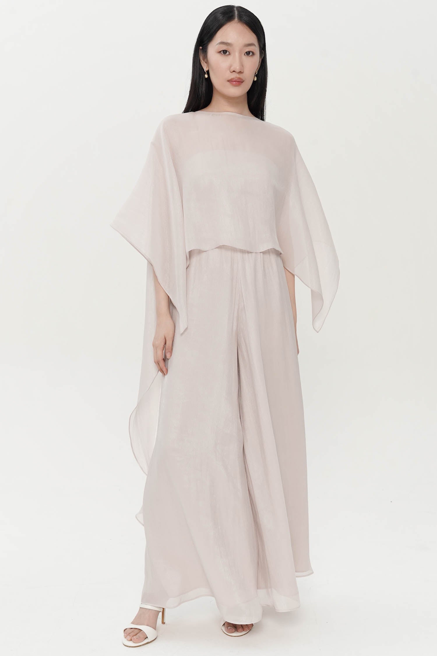 Bibiana Translucent Two-piece Top In Nude