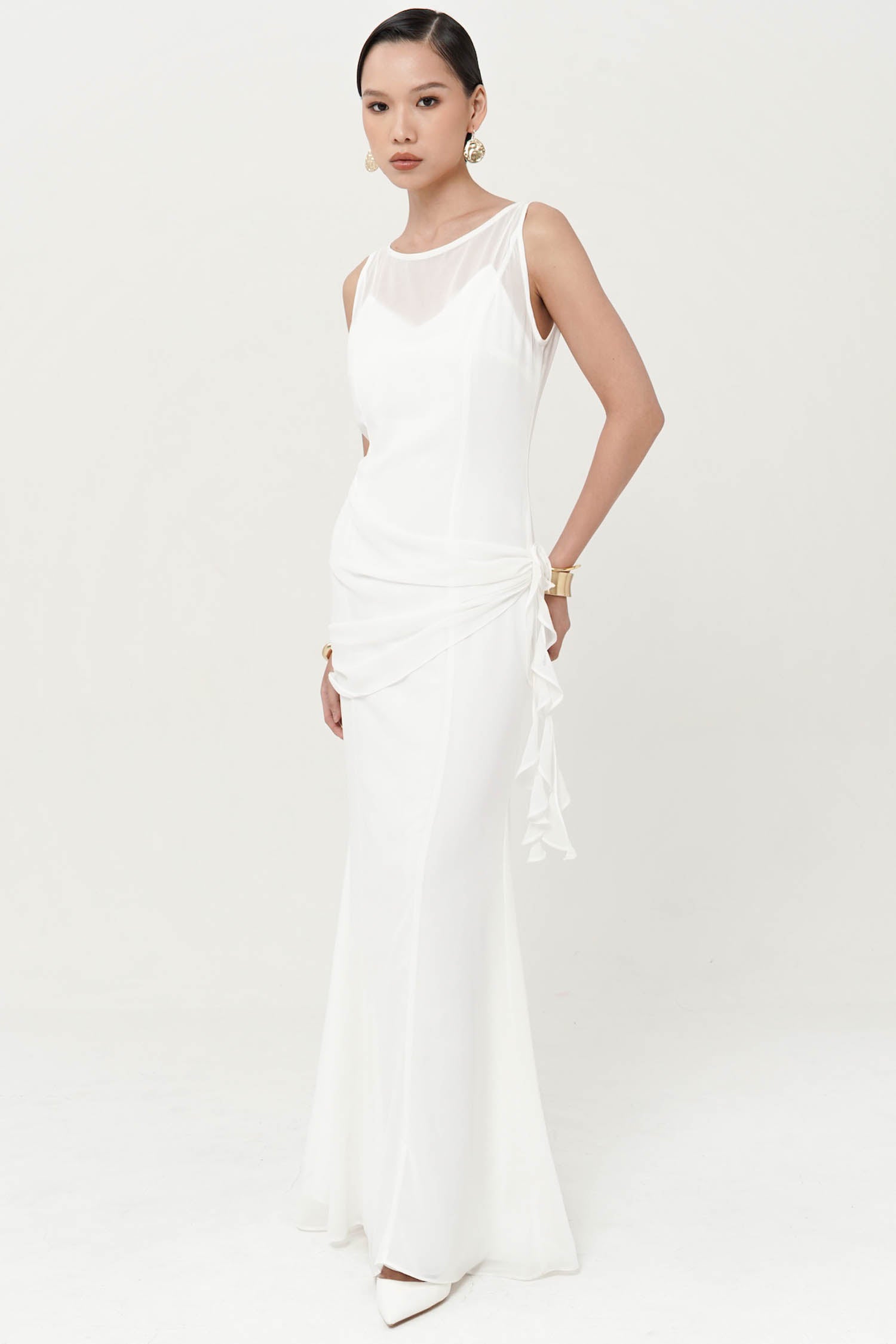 Astra Long Gown In Broken White