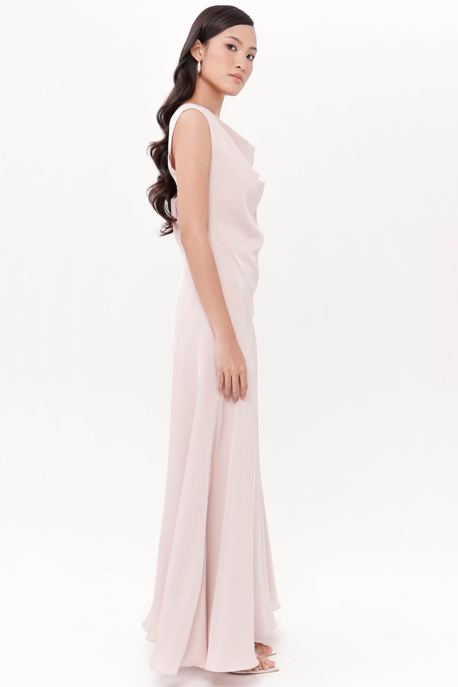 Bronya Greek Twist Dress In Dusty Pink