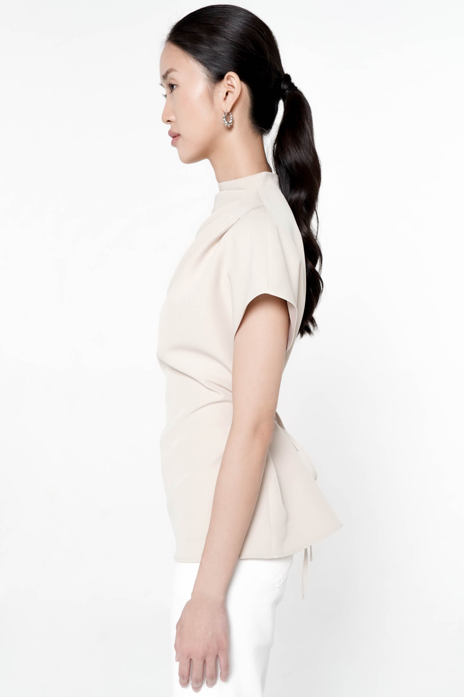 Aurena Drape Top In Nude