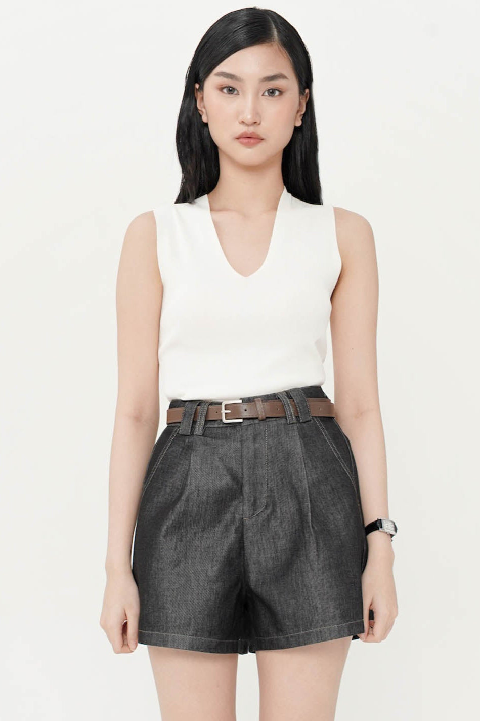 Crocetta Shorts In Black Denim