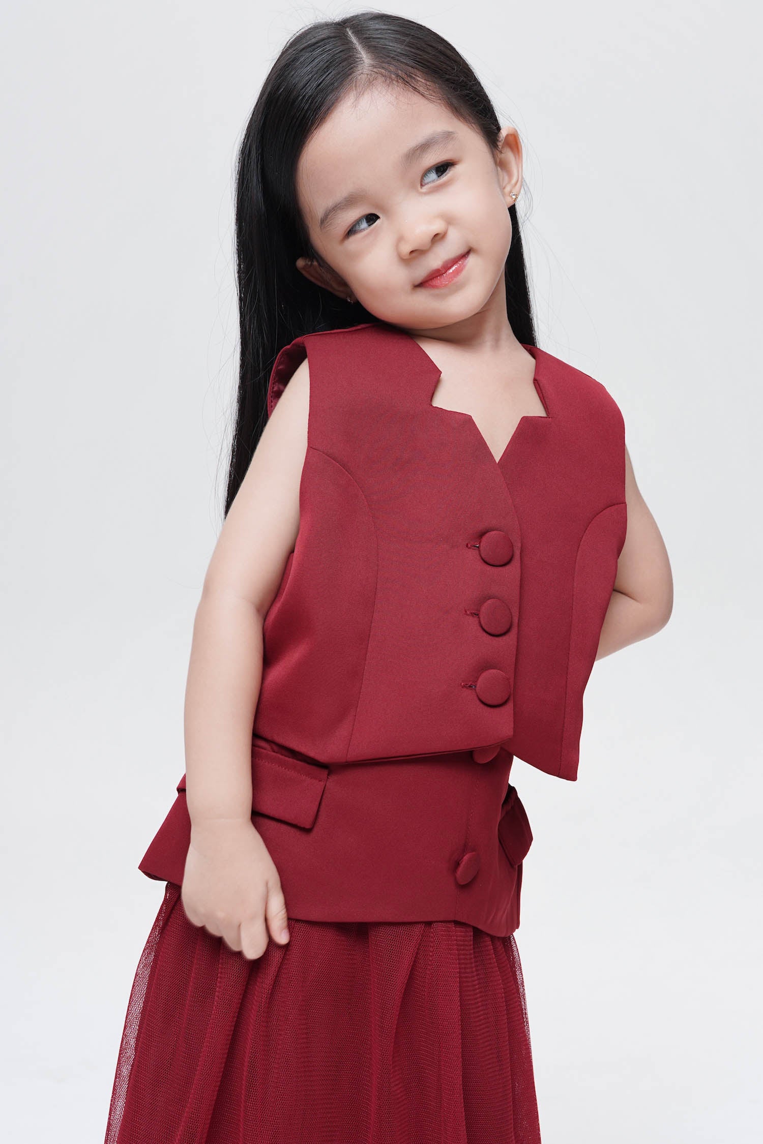 Mini Liftia Vest In Maroon