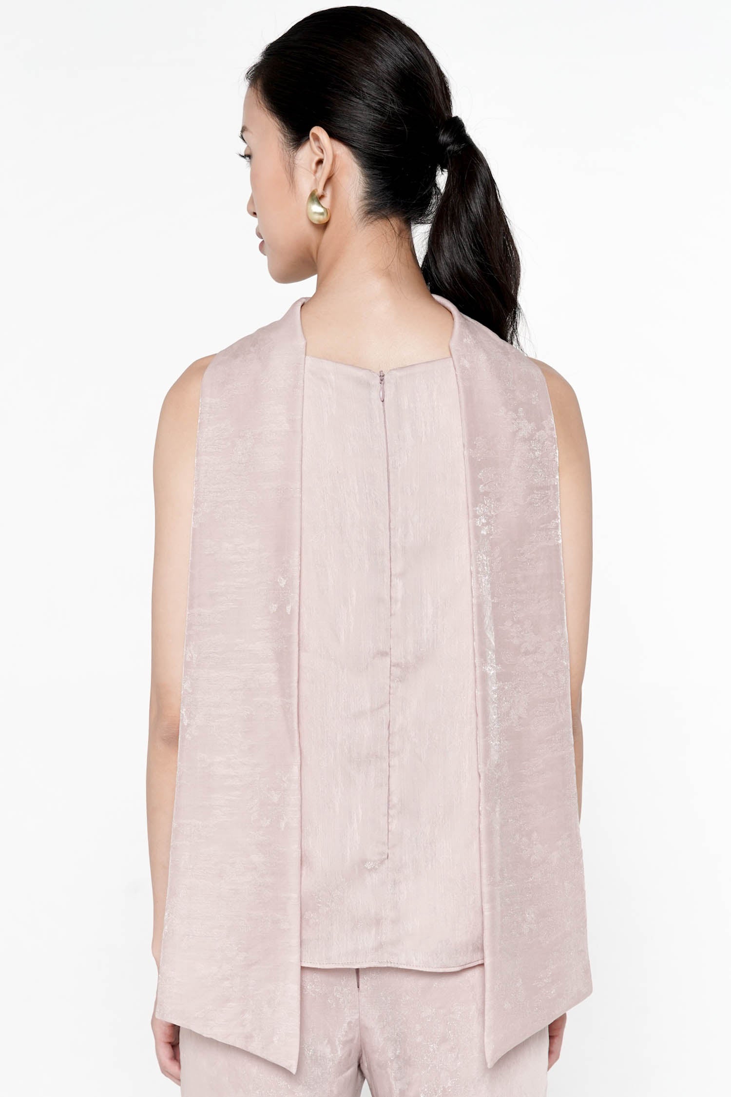 Elowen Scarf Top In Dusty Pink