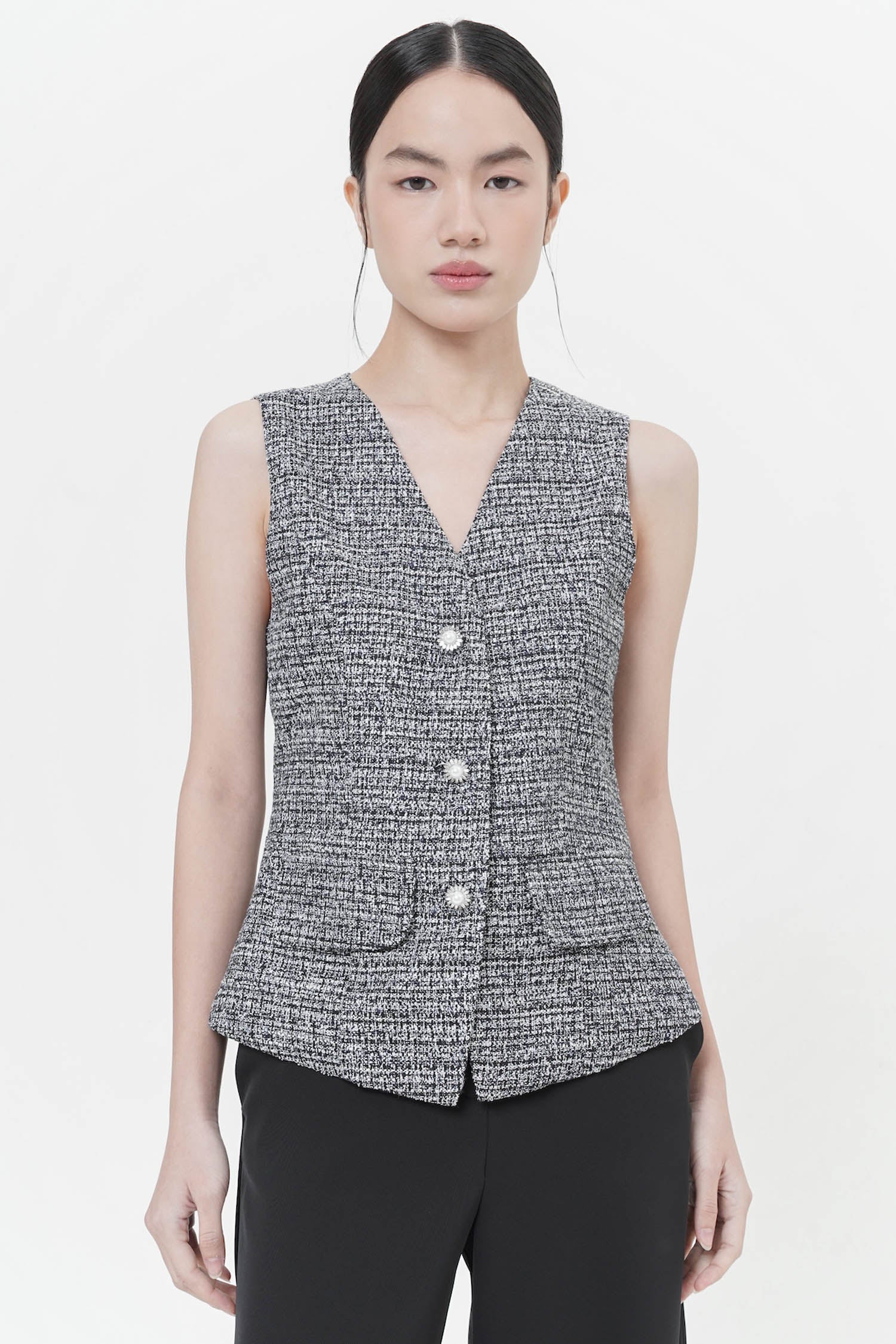 Kringle Tweed Vest In Black