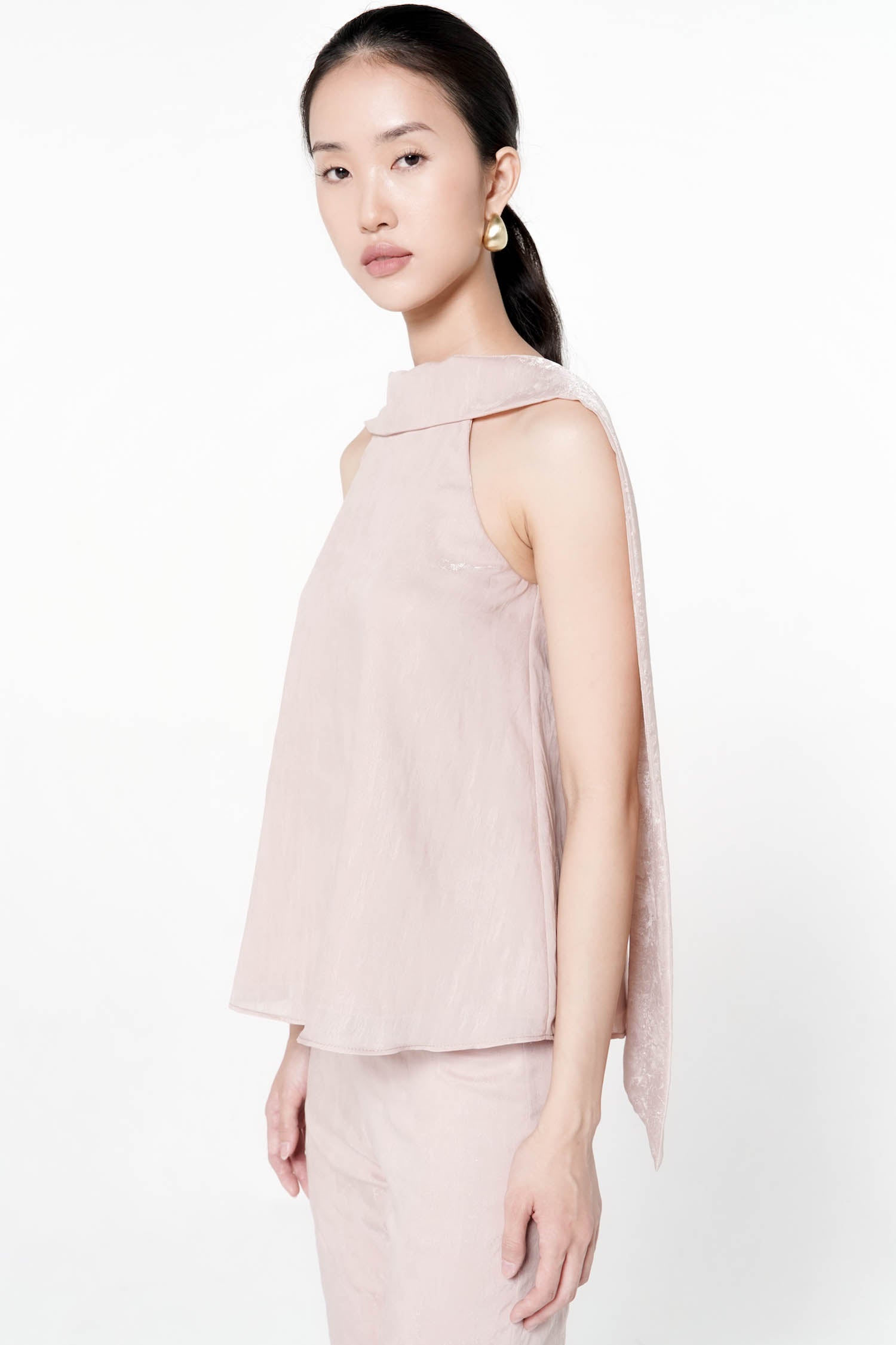 Elowen Scarf Top In Dusty Pink