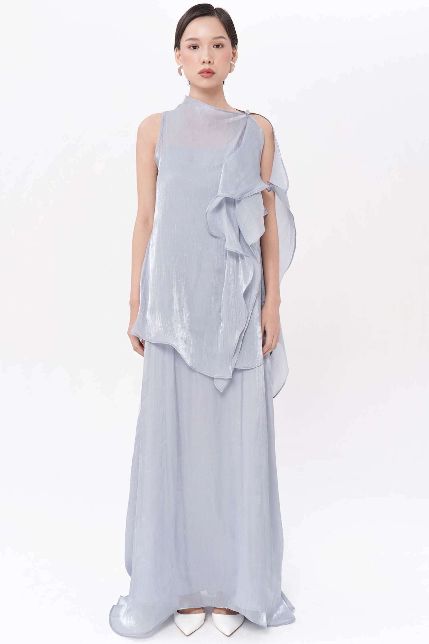grey 2 piece dress Two Piece Prom Dresses | Crop Top Prom Dresses
