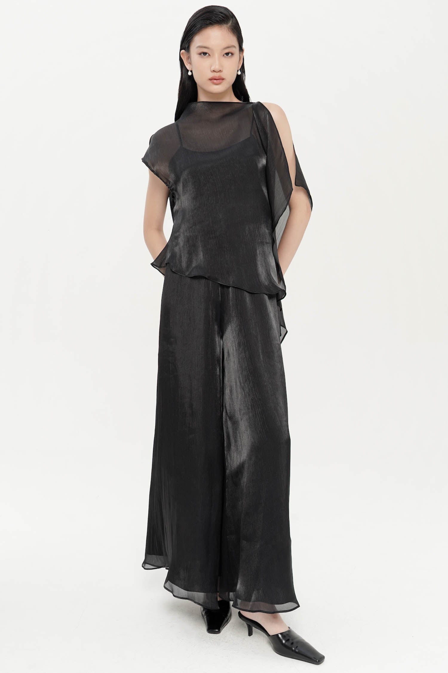 Jire Translucent Two-piece Top In Black