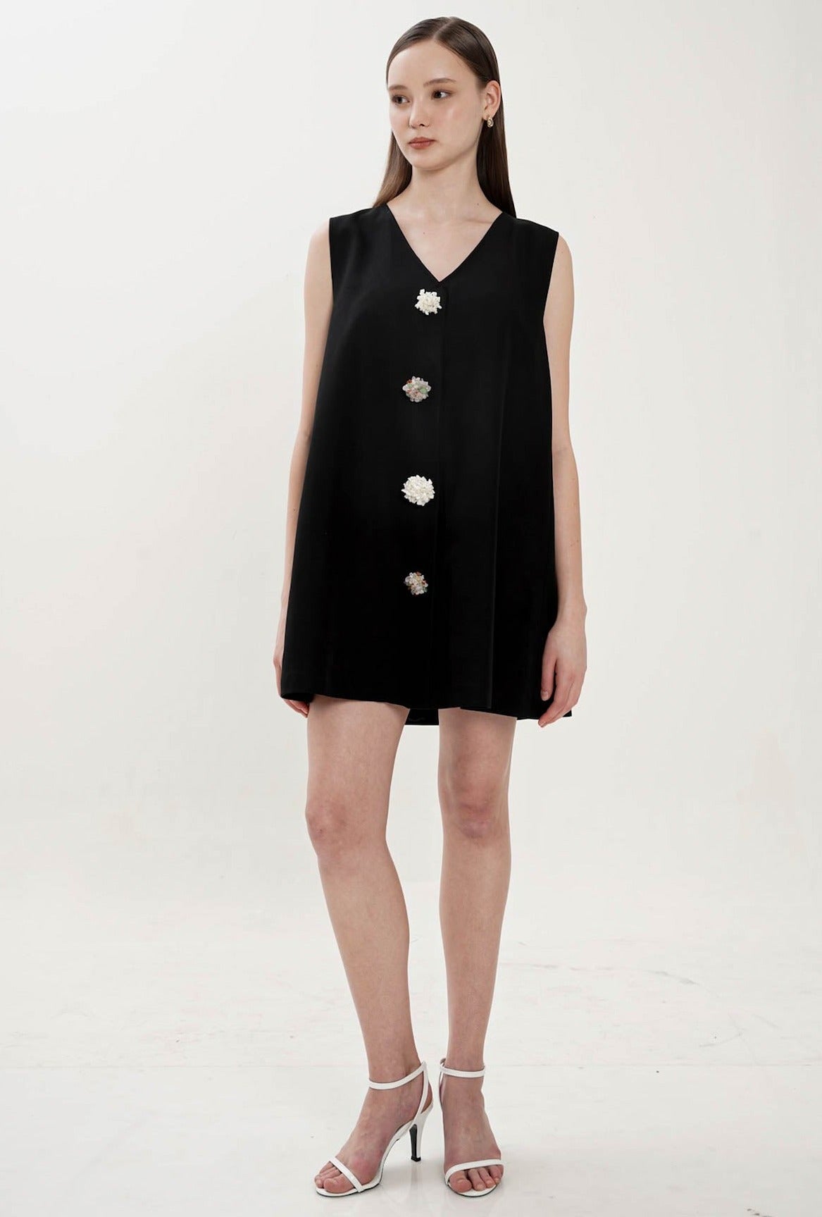 Quilla Embellished Mini Dress In Black