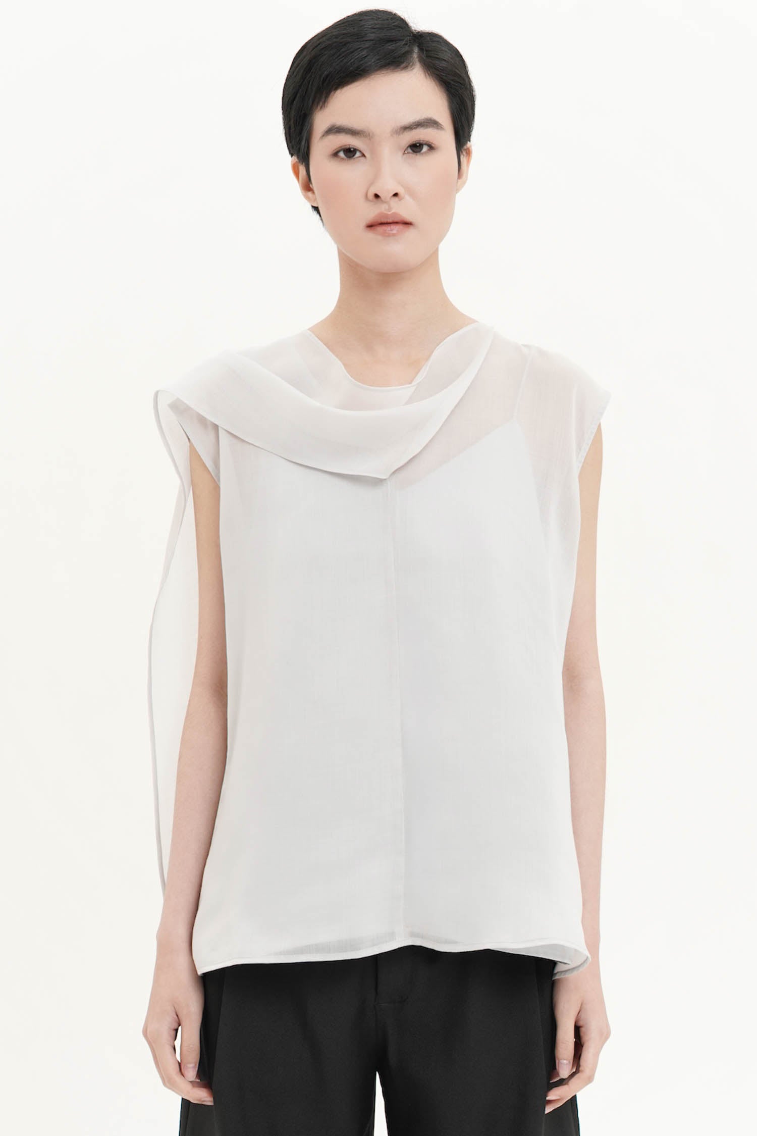 Hydra Drape Top In Grey