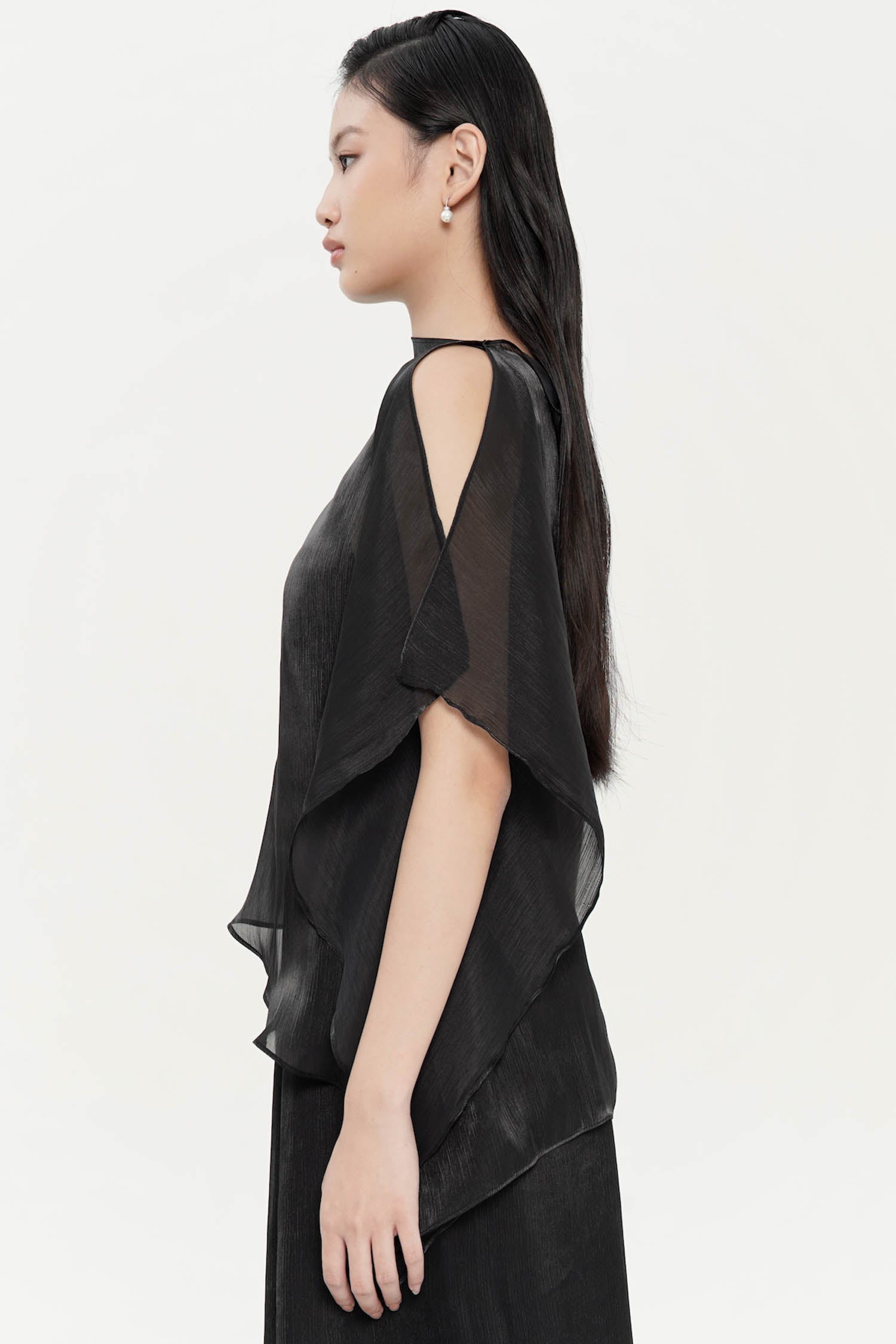 Jire Translucent Two-piece Top In Black