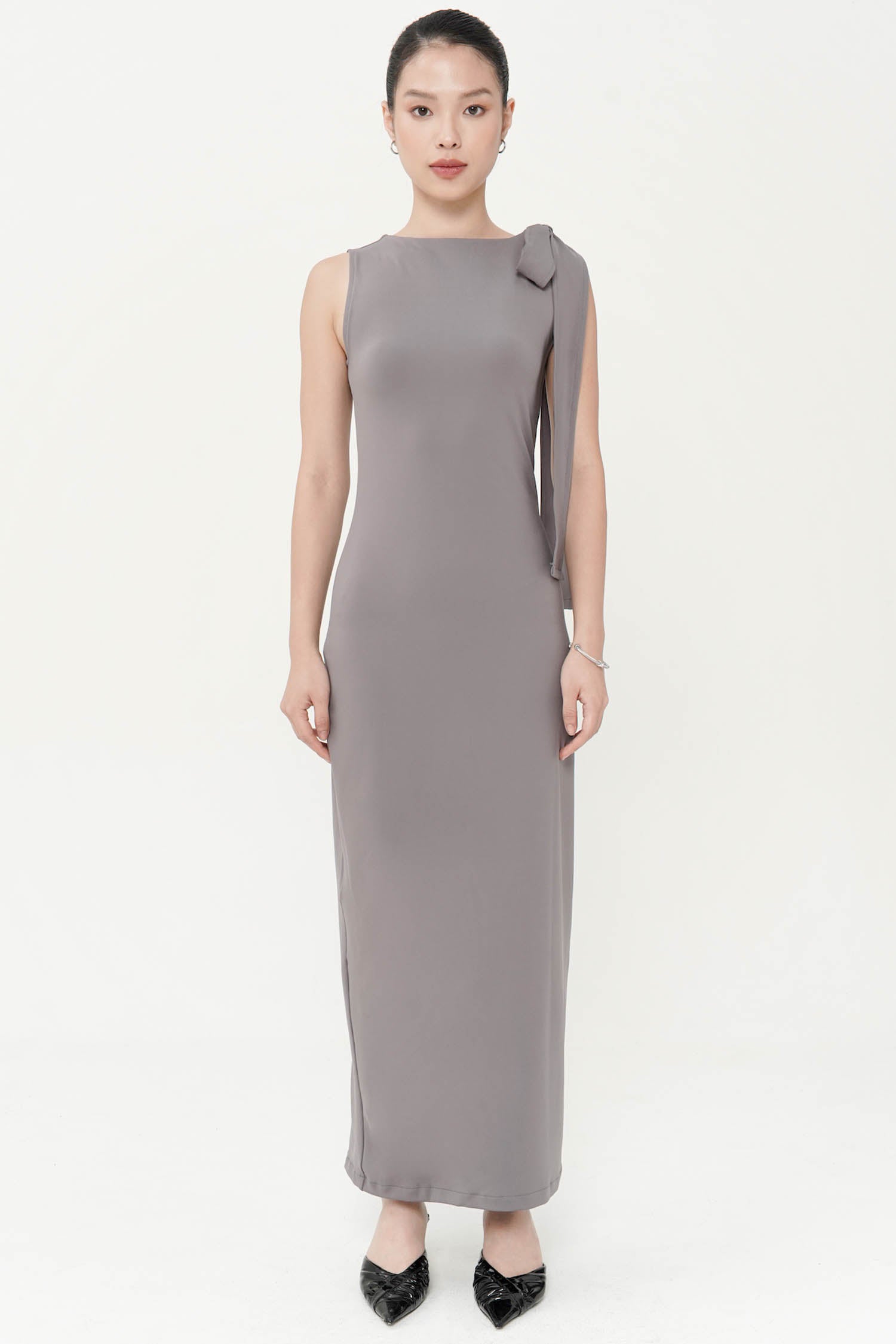 Eloise Sculpt Dress in Space Grey