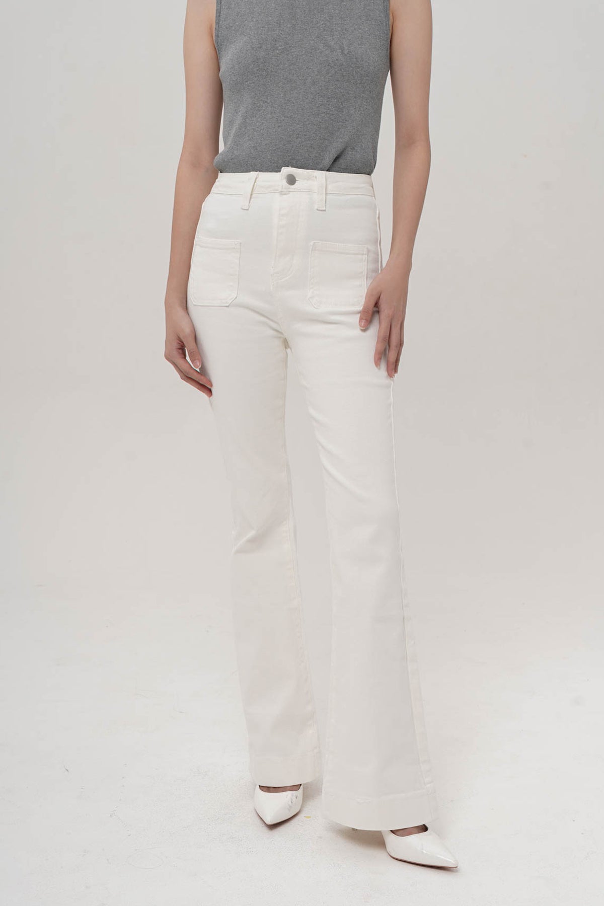 Doona High-Waist Jeans In White Denim