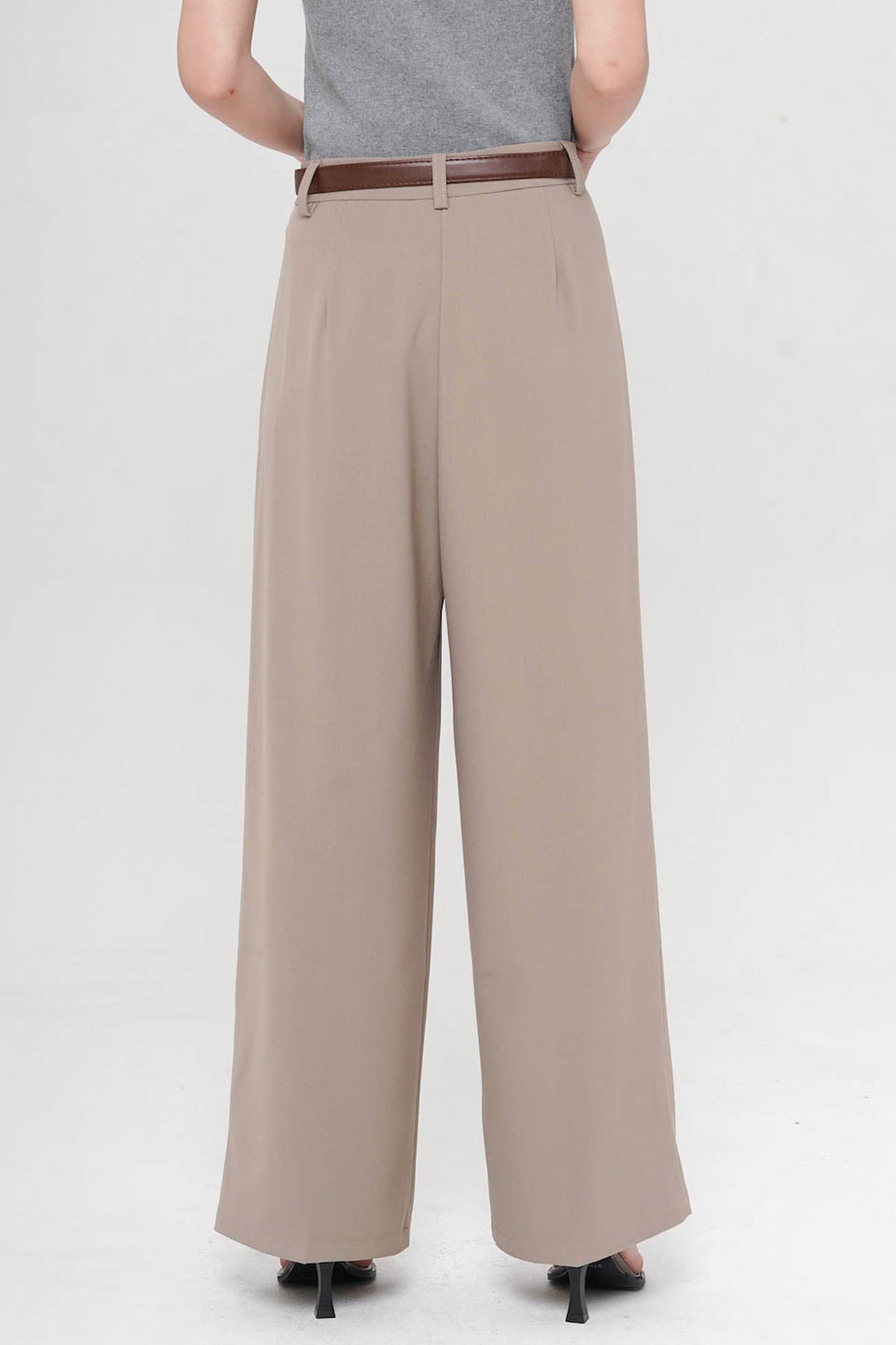 Sermon High-Waist Flare Trouser In Khaki