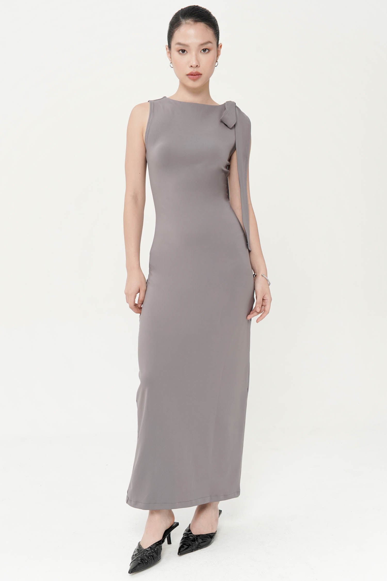 Eloise Sculpt Dress in Space Grey