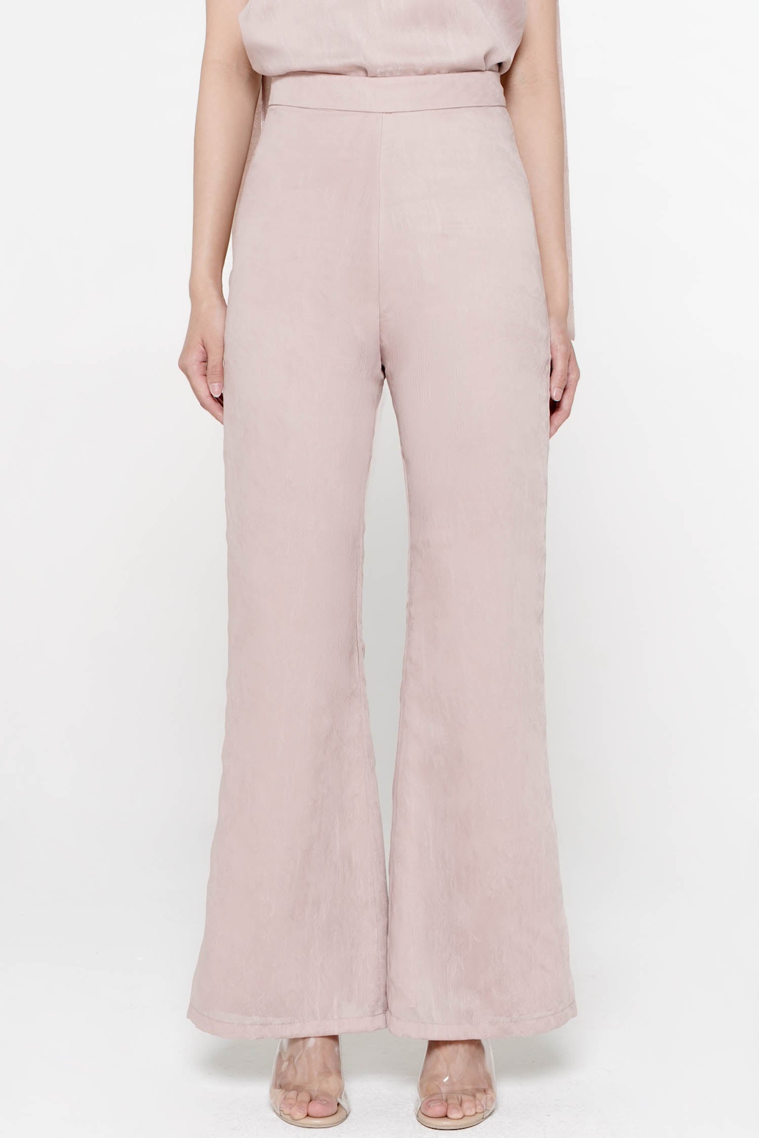 Elowen Flare Pants In Dusty Pink