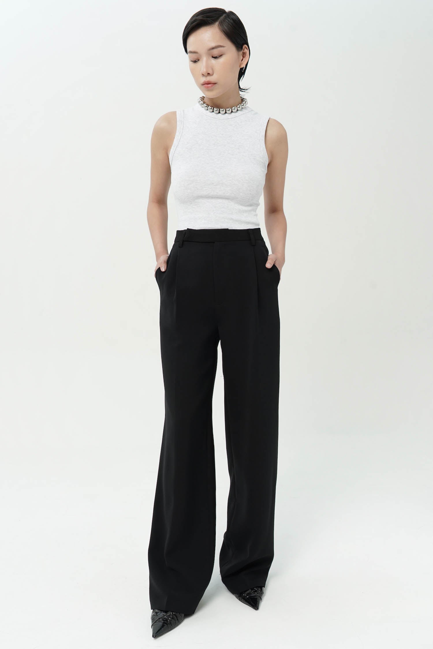 Khaite Wideleg Trouser In Black