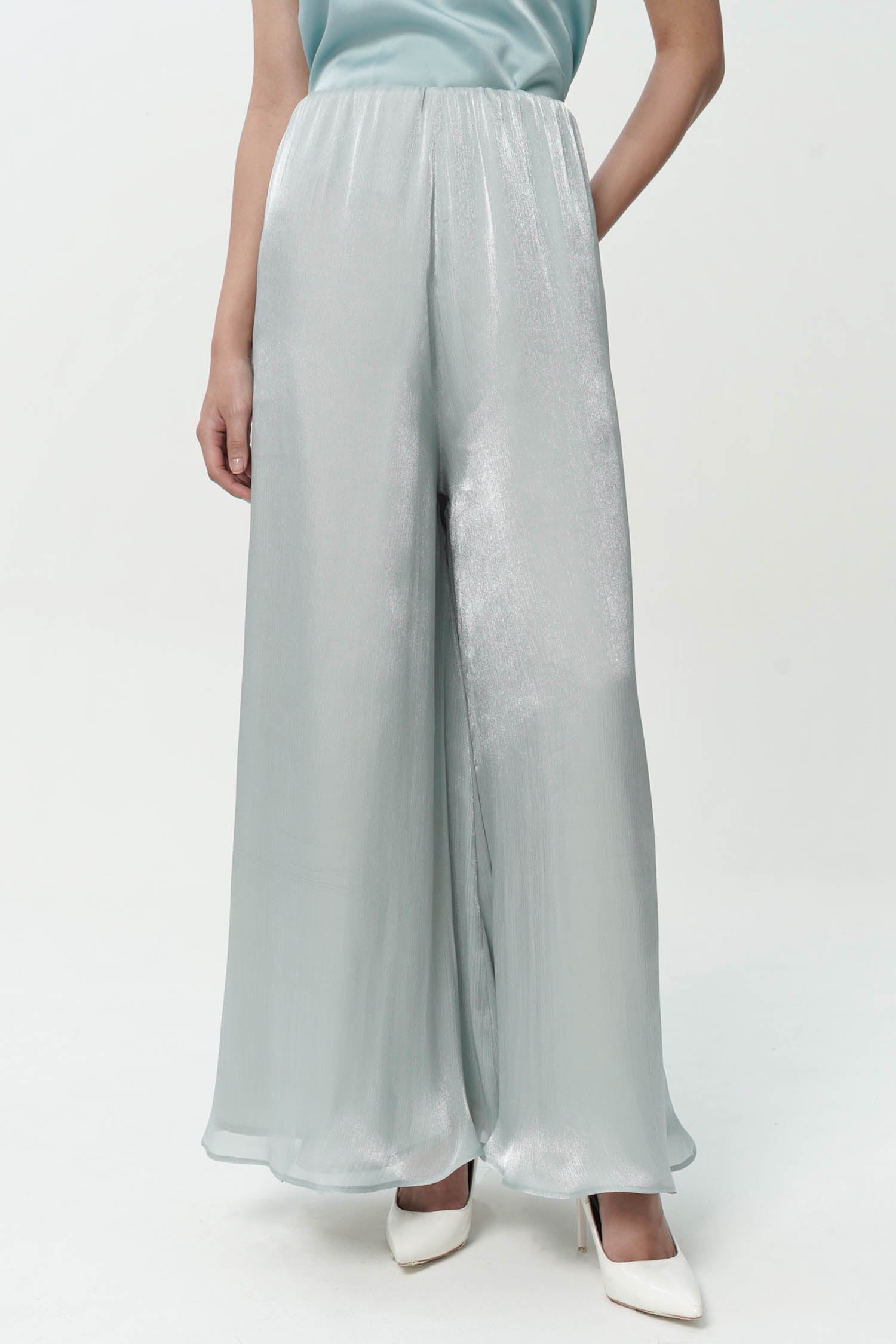 Jire Translucent Trousers In Dusty Blue