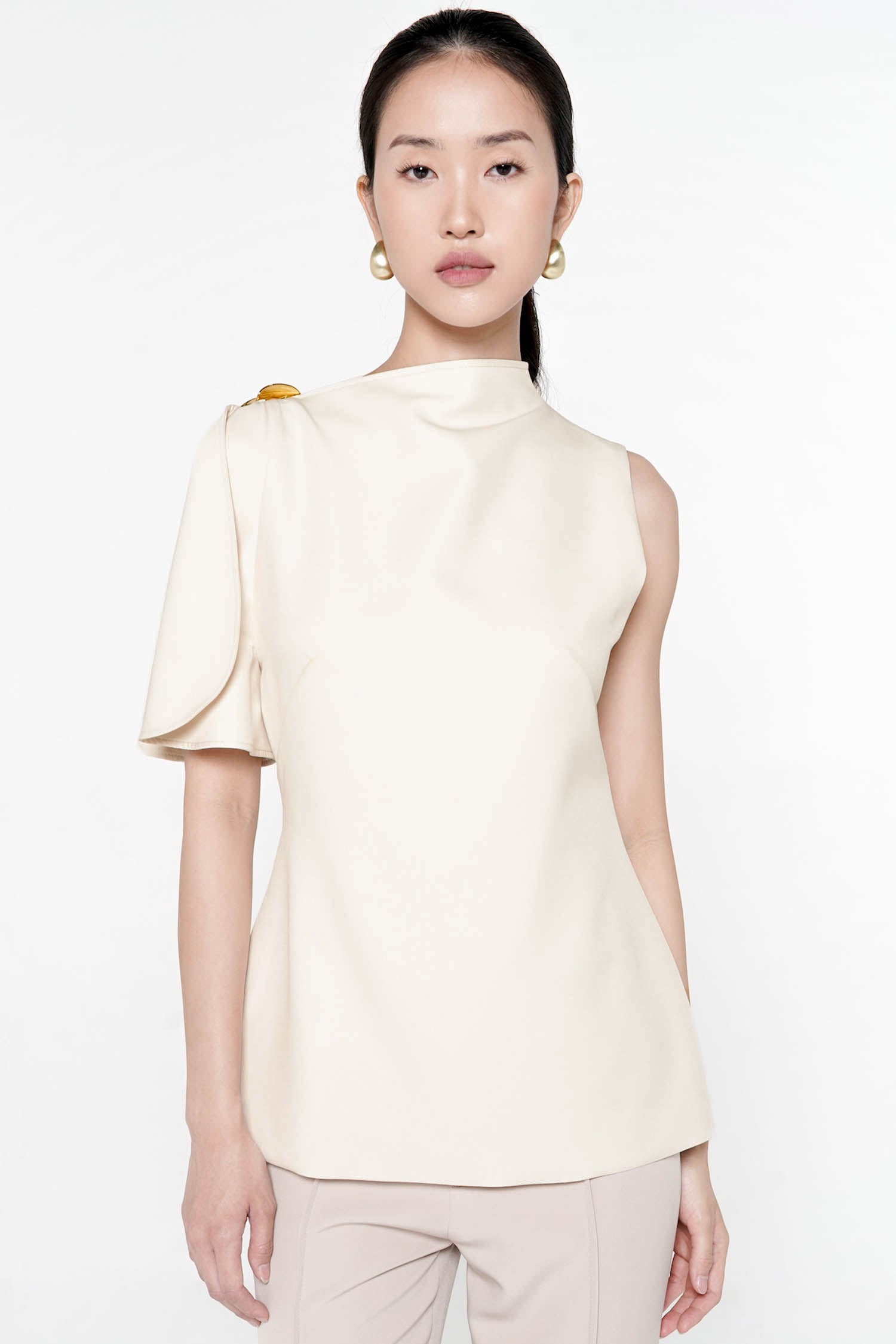 Orania Asymmetrical Top In Porcelain