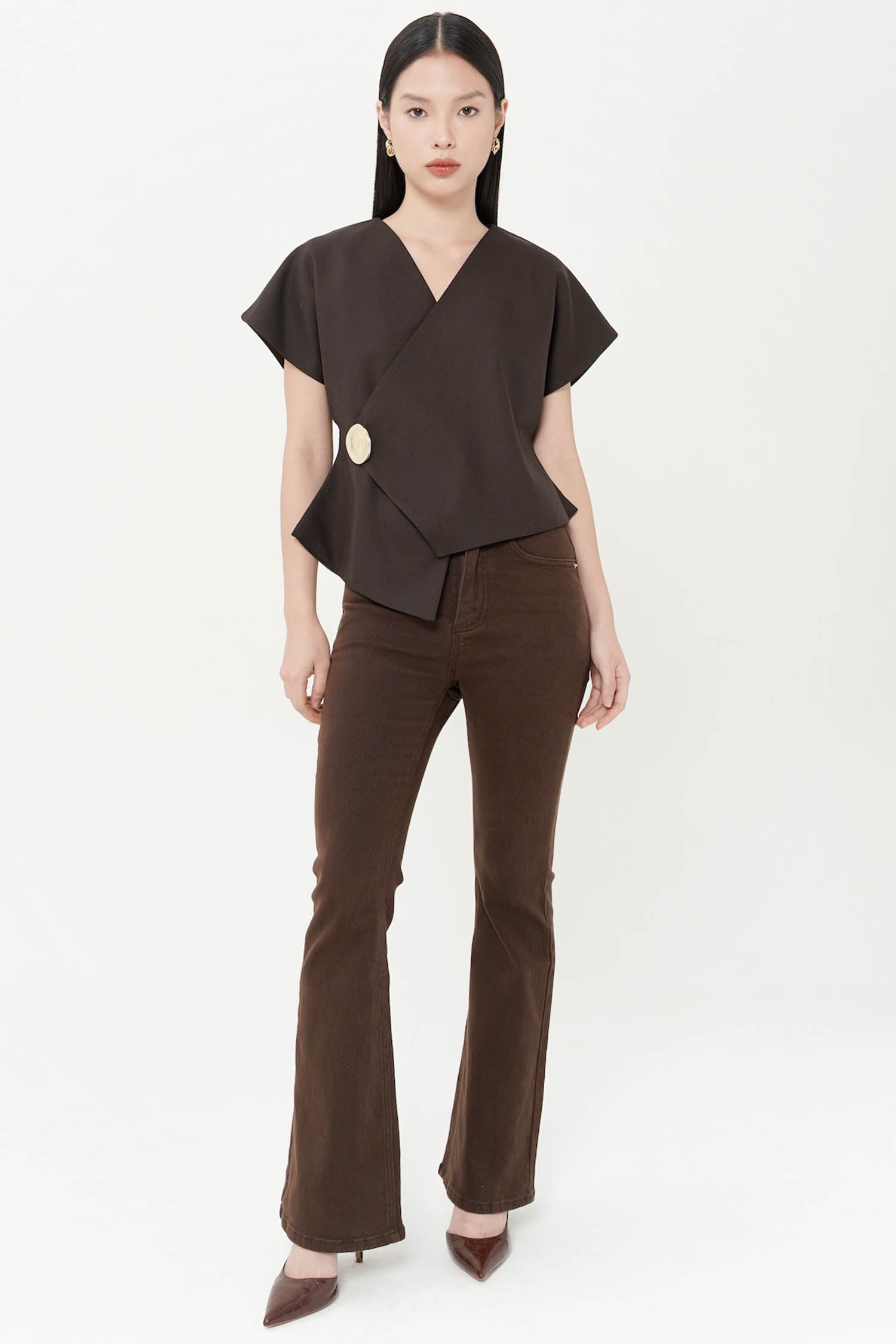 Teidi Wrap Top In Espresso