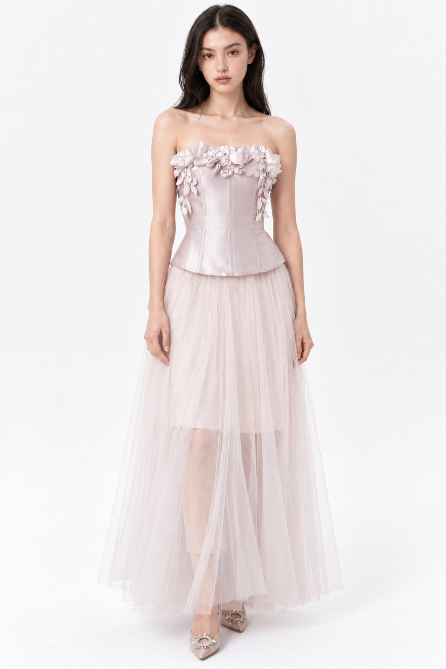 Floren Top With Tulle Skirt in Pink