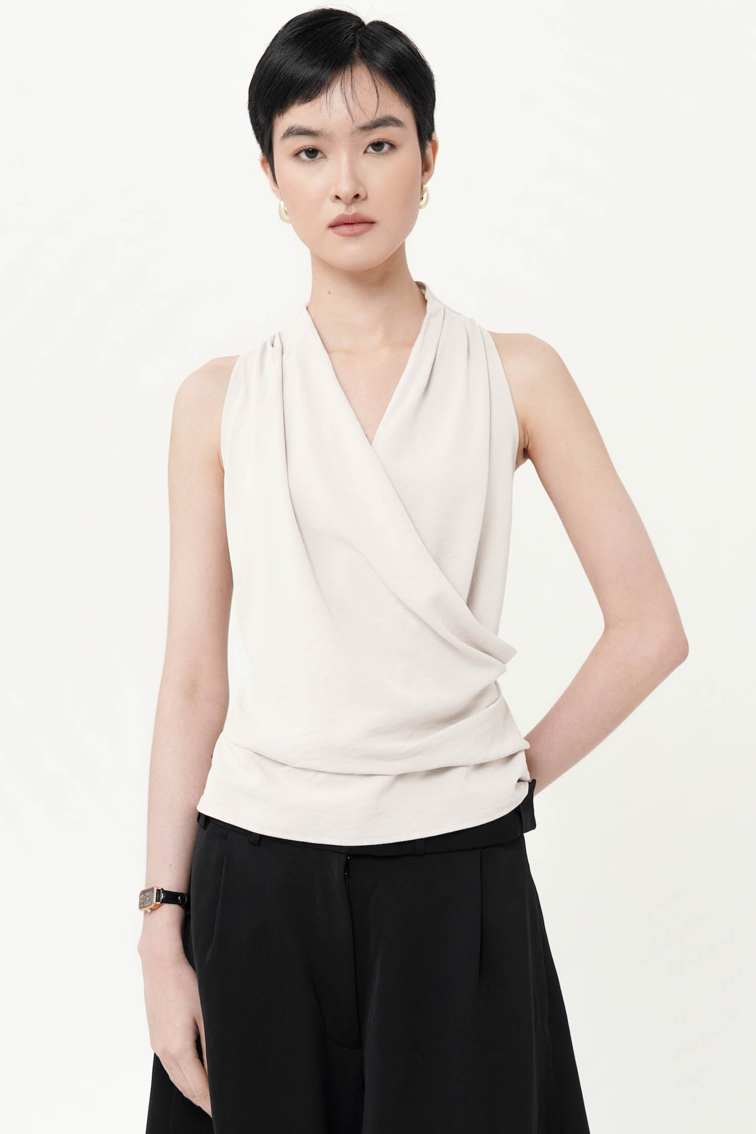 Ribadeo Wrap Top In Light Nude