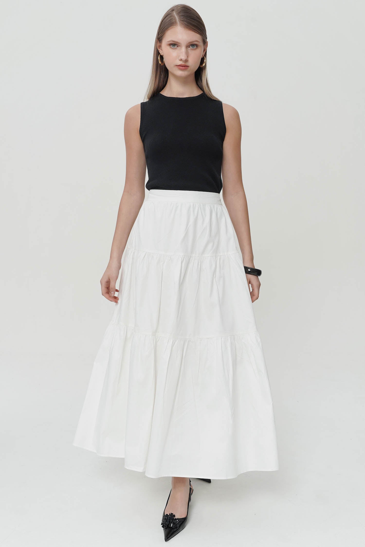 Ash Maxi Skirt In Broken White