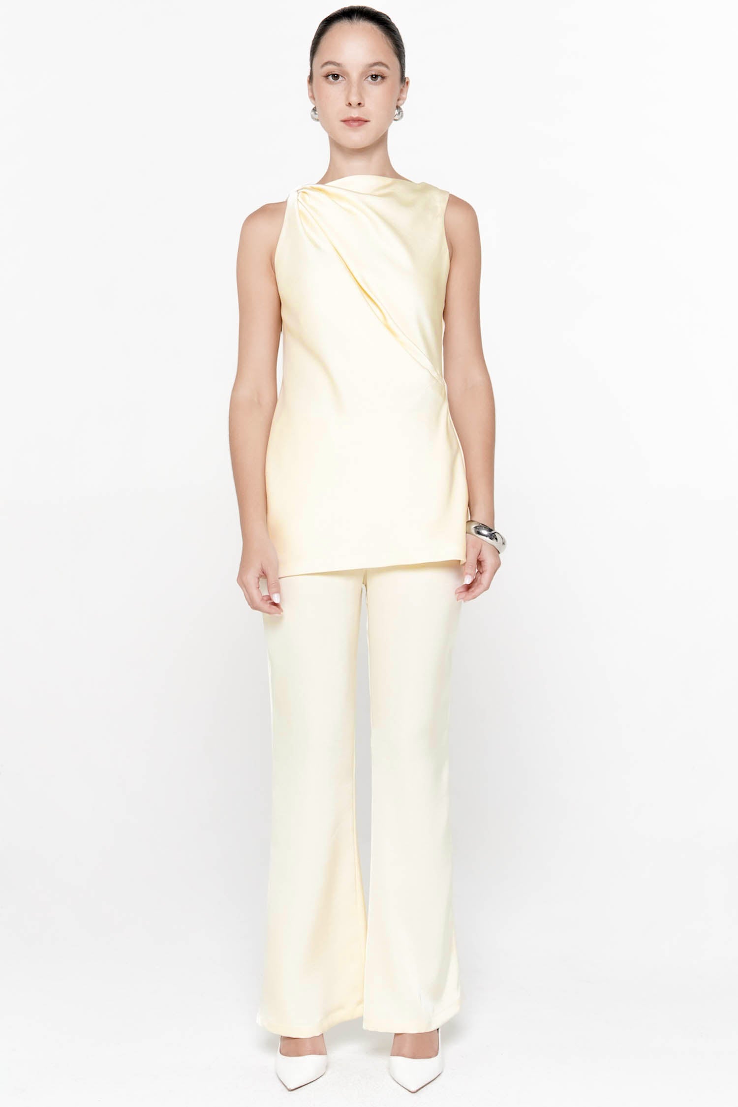 Serena Drape Top In Butter