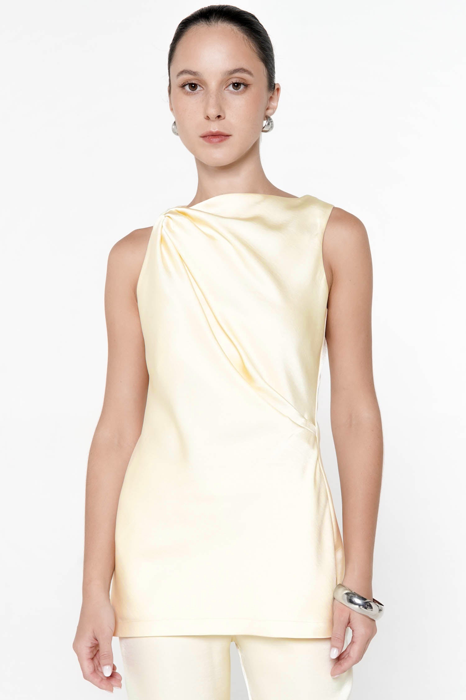 Serena Drape Top In Butter