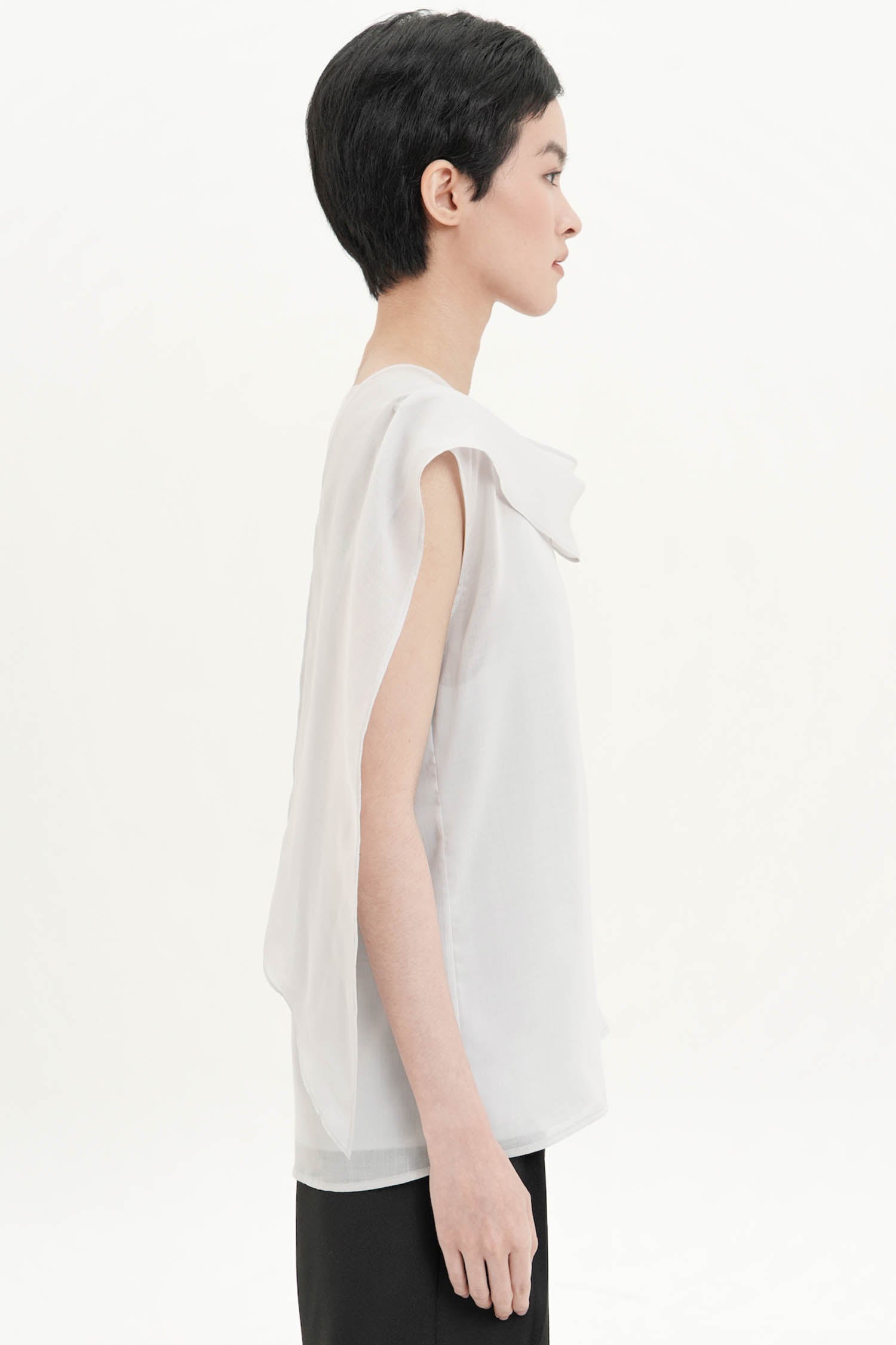 Hydra Drape Top In Grey