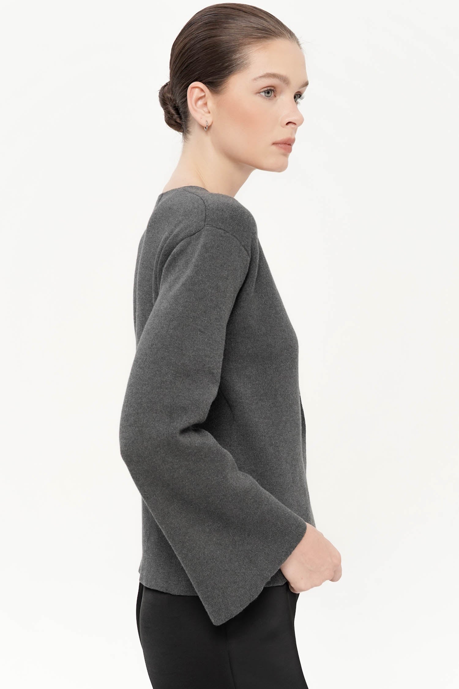Zaina Wrap Cardigan In Dark Grey