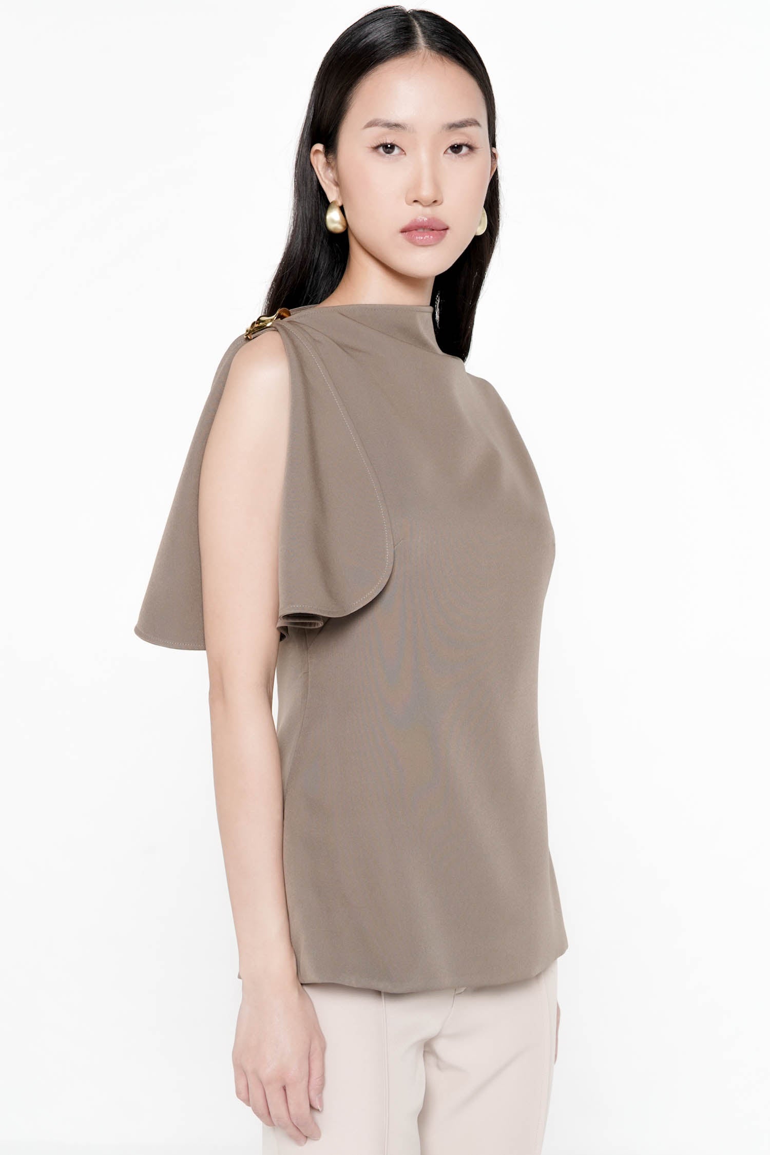 Orania Asymmetrical Top In Taupe