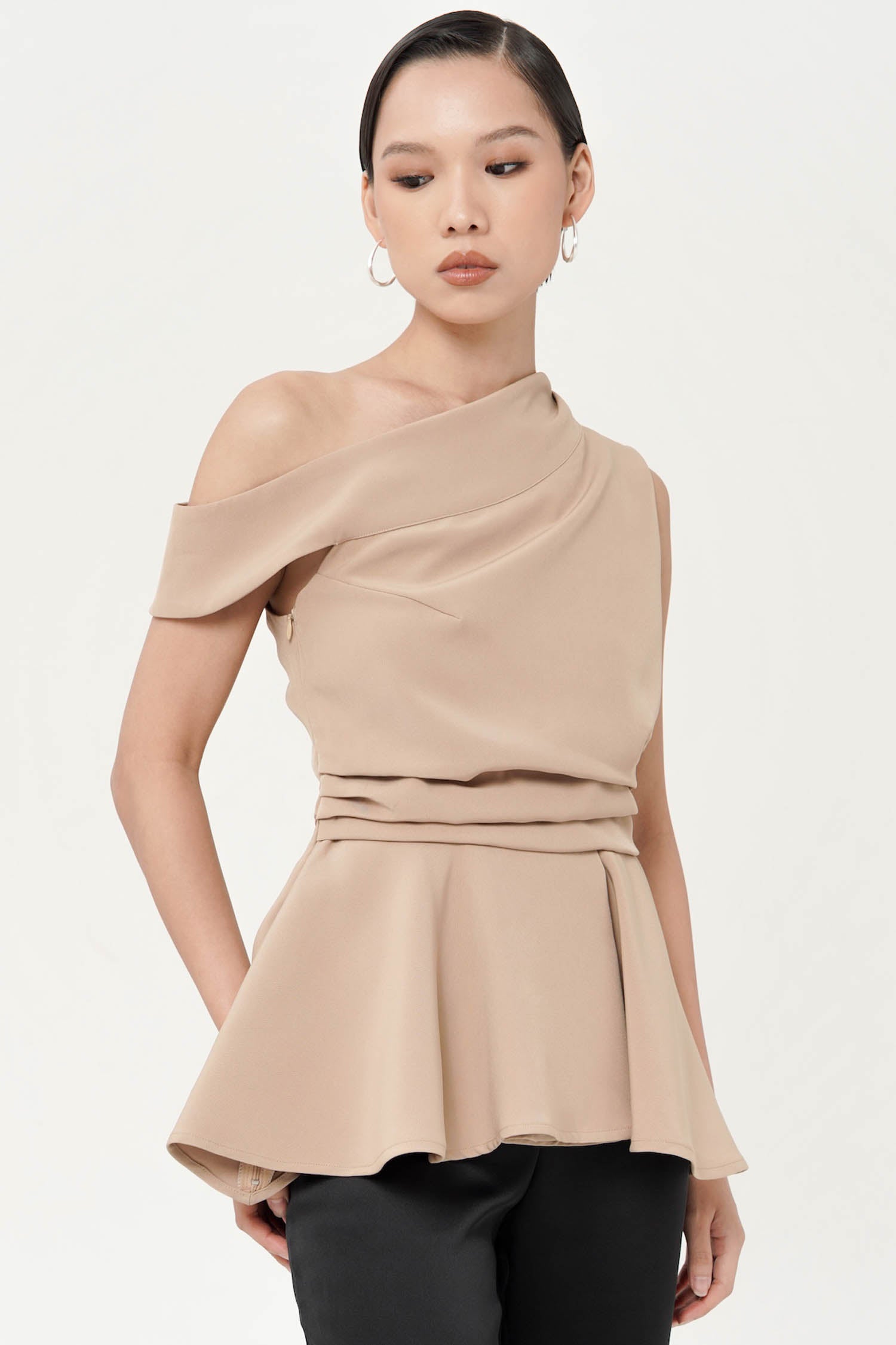 Kalina Top in Brown Nude