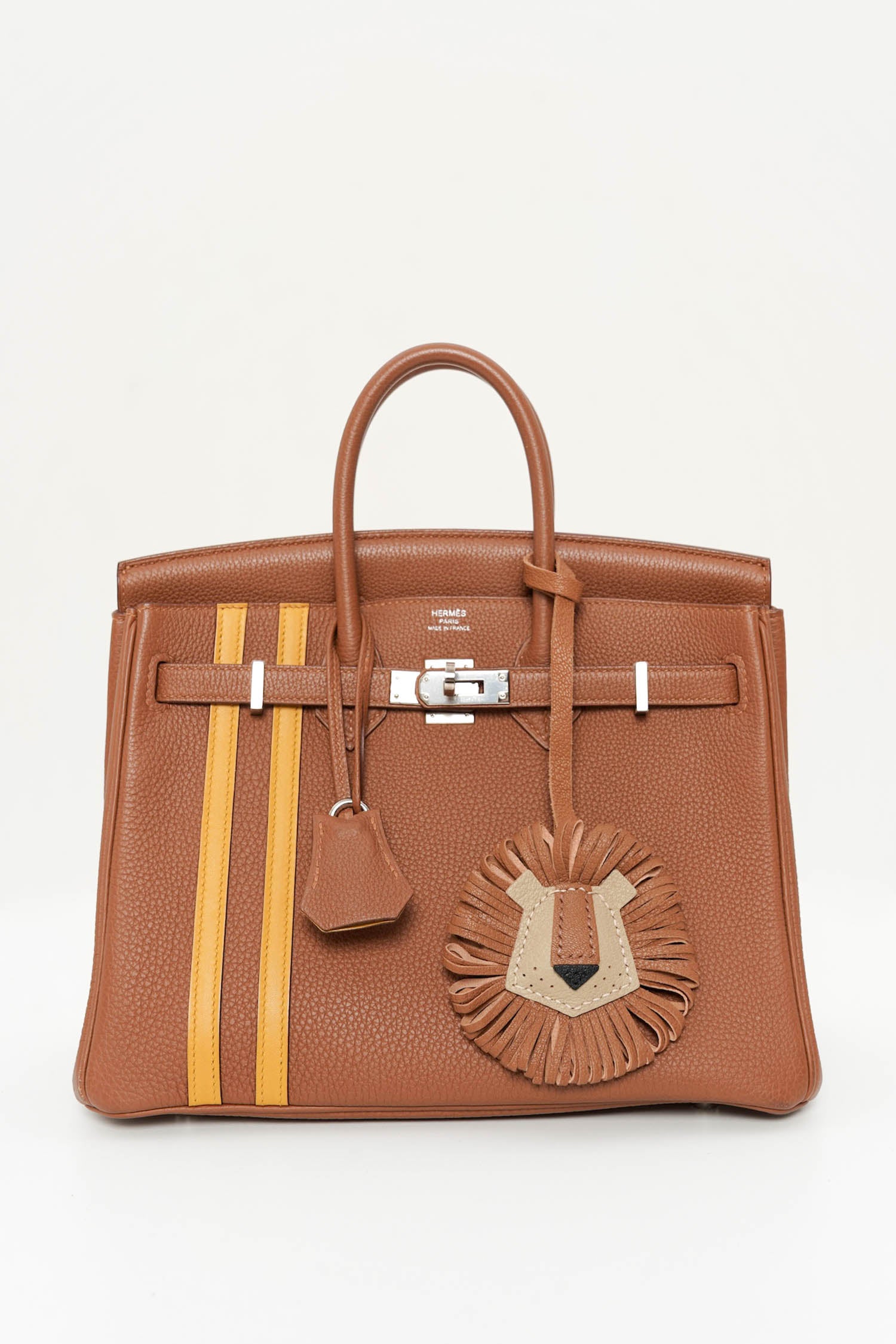 Lion Mane King Leather Charm In Brown