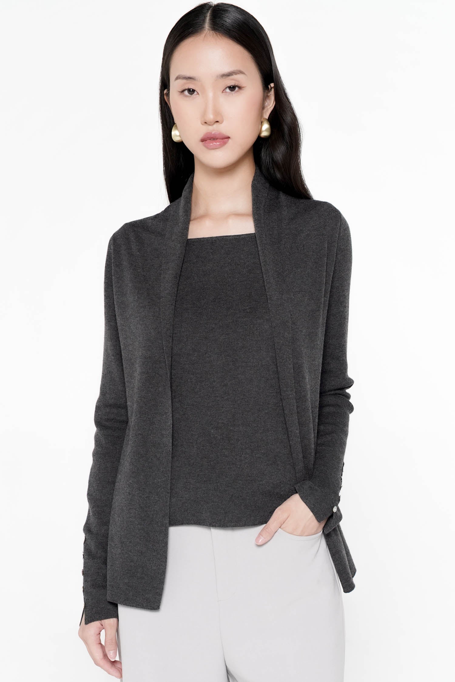 Cyrilla Knit Top In Grey