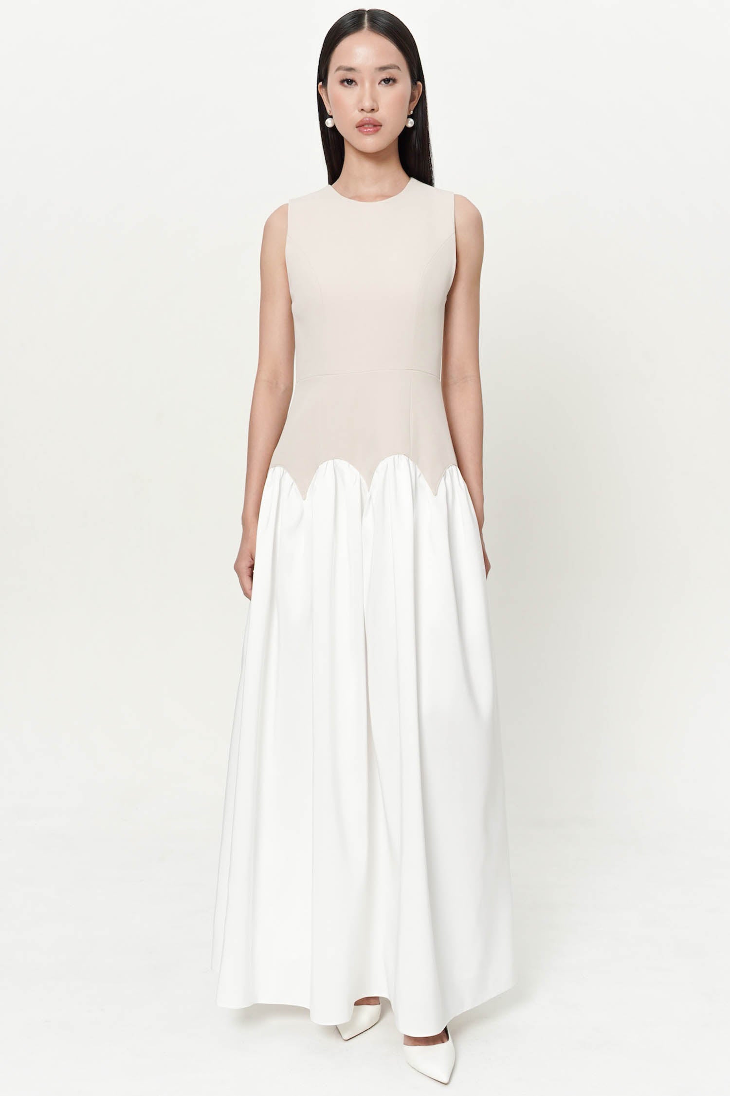 Milos Dress In Oat White