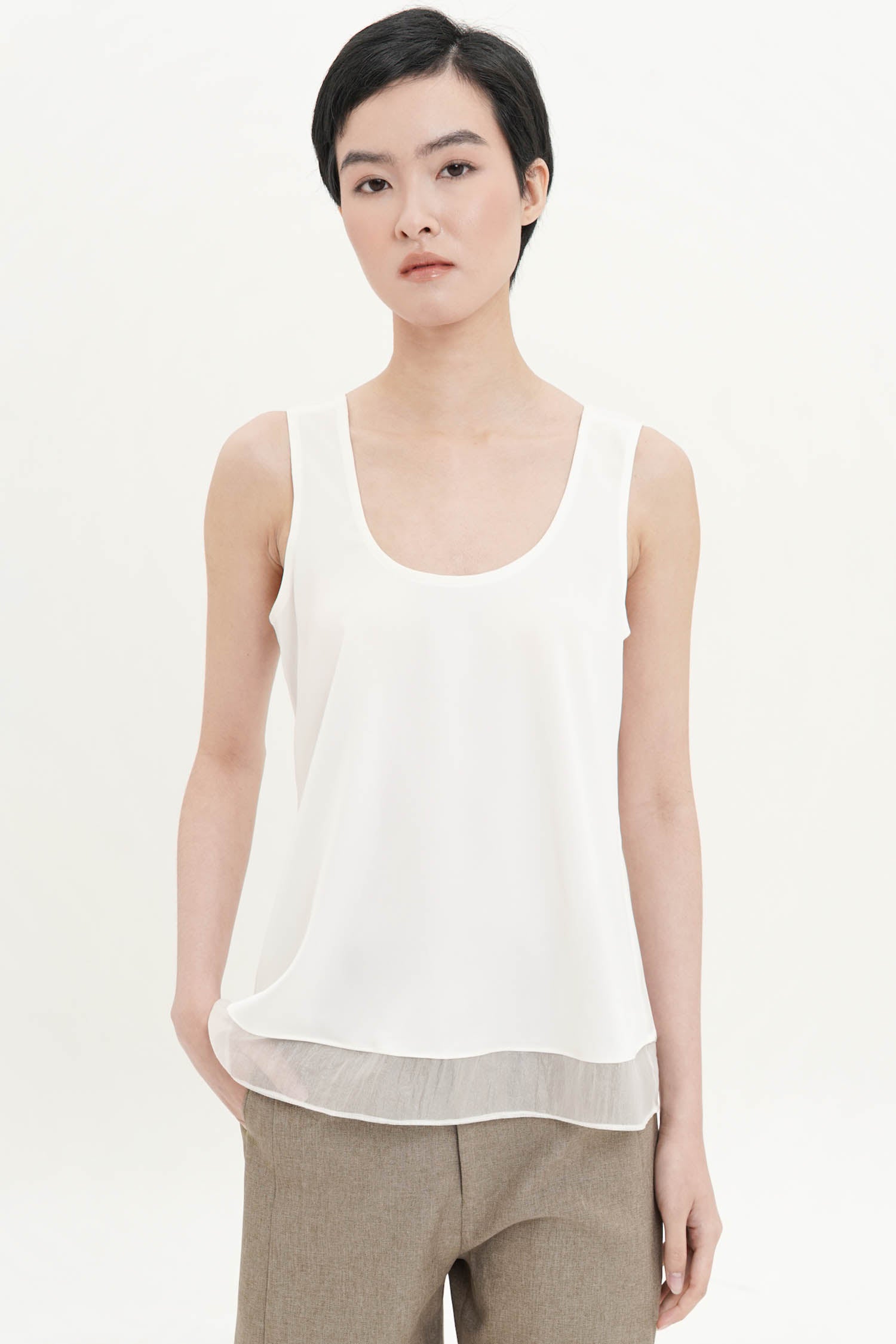 Cannes Tank Top In Broken White