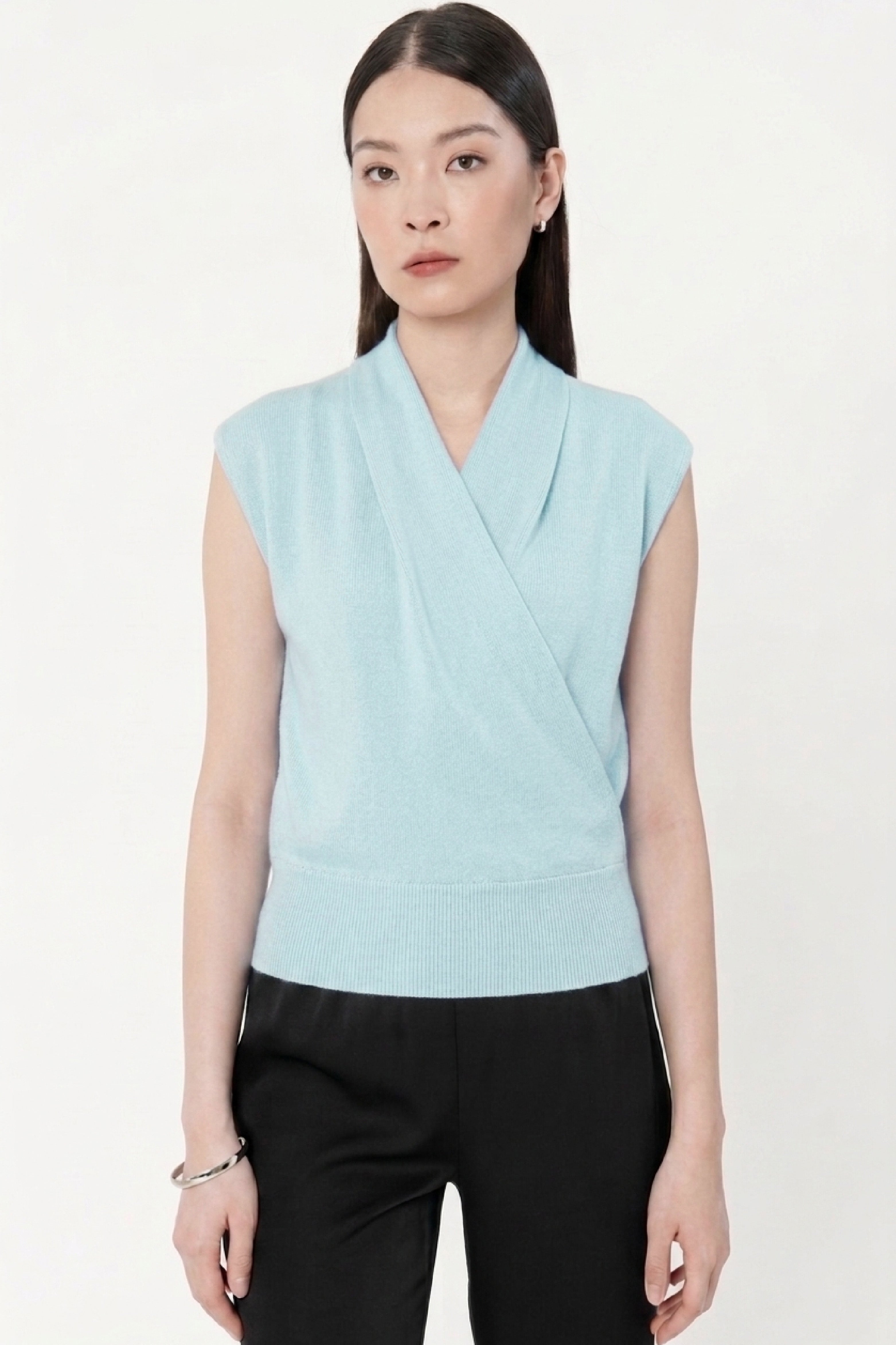 Ciren Wrap Top In Blue