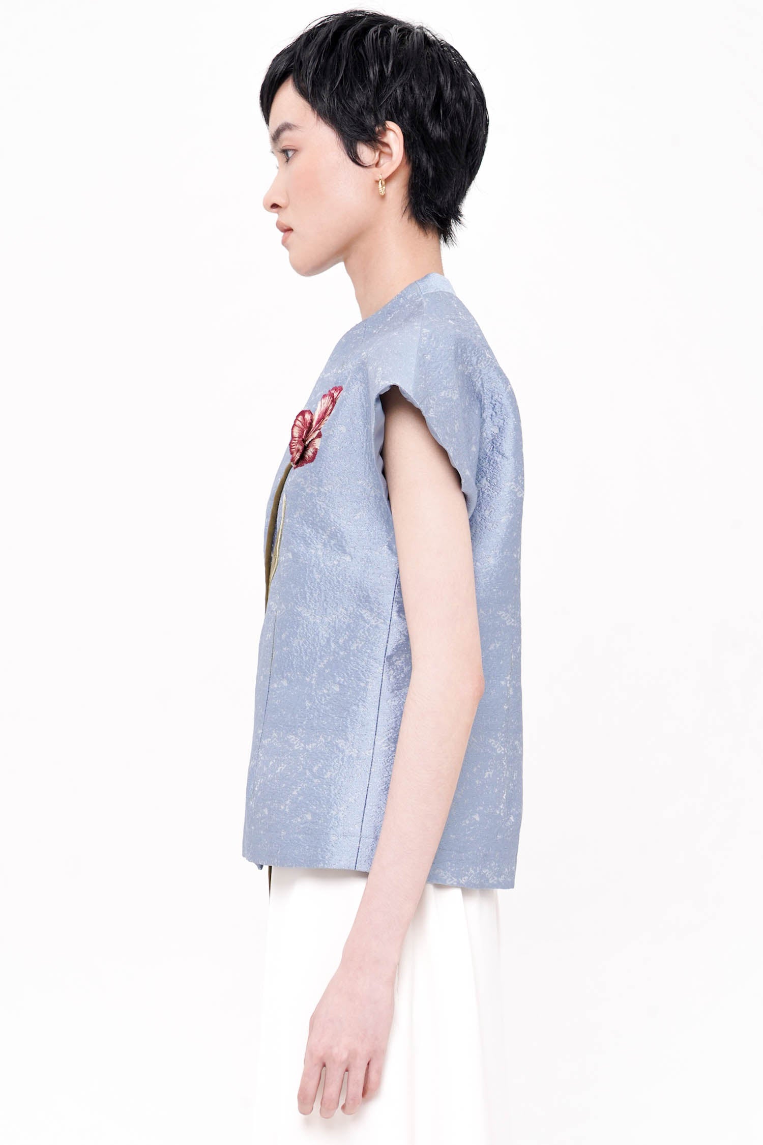 Ning Wrap Top In Blue