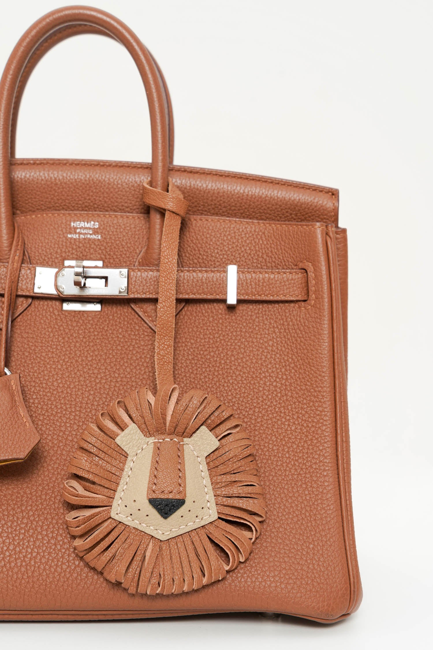Lion Mane King Leather Charm In Brown