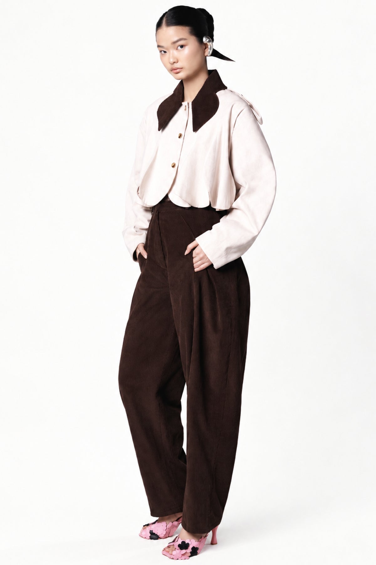 Caldera Long Pants in Espresso/Houndstooth Brown