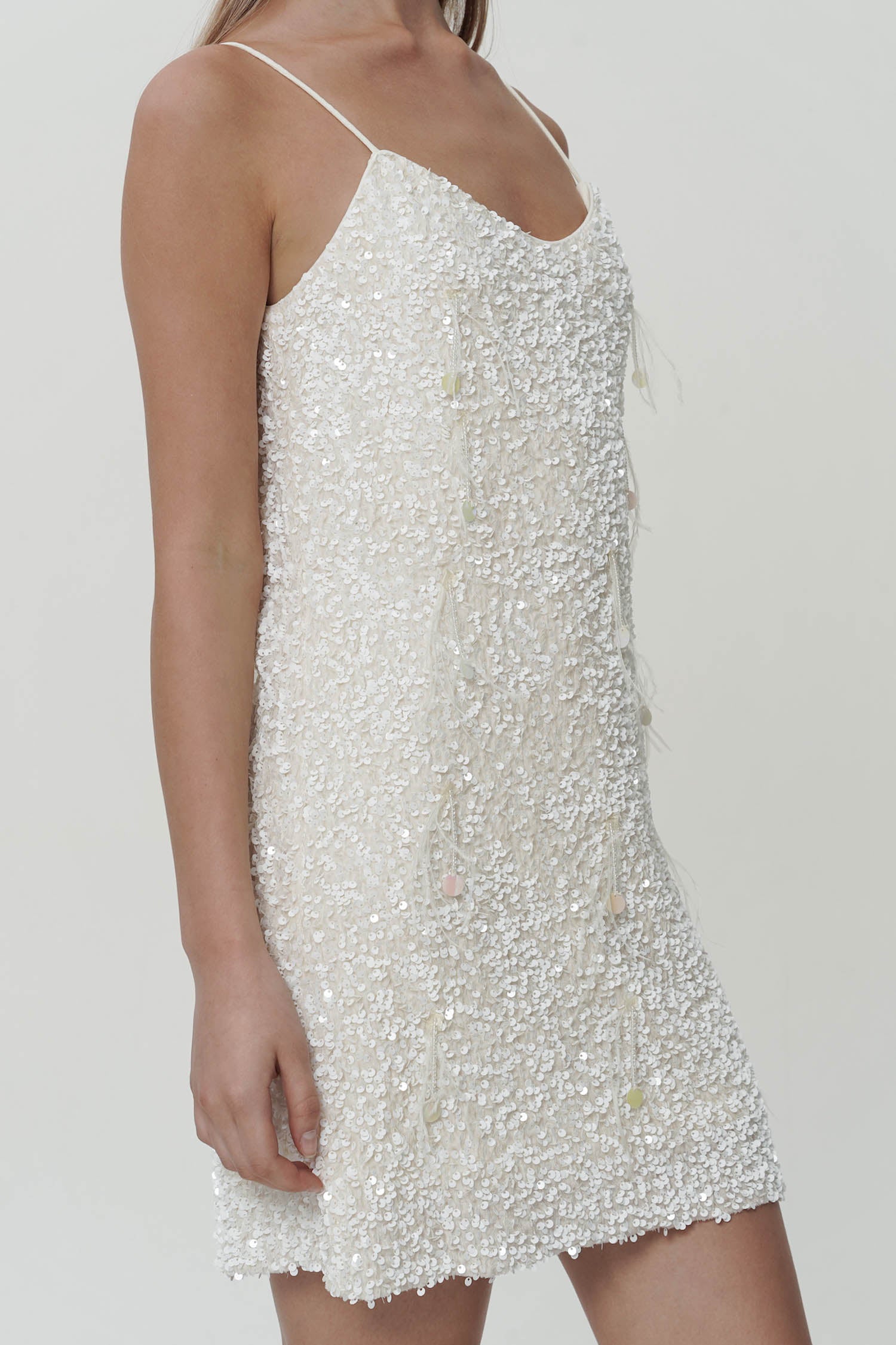 Reize Sequined Mini Dress In White