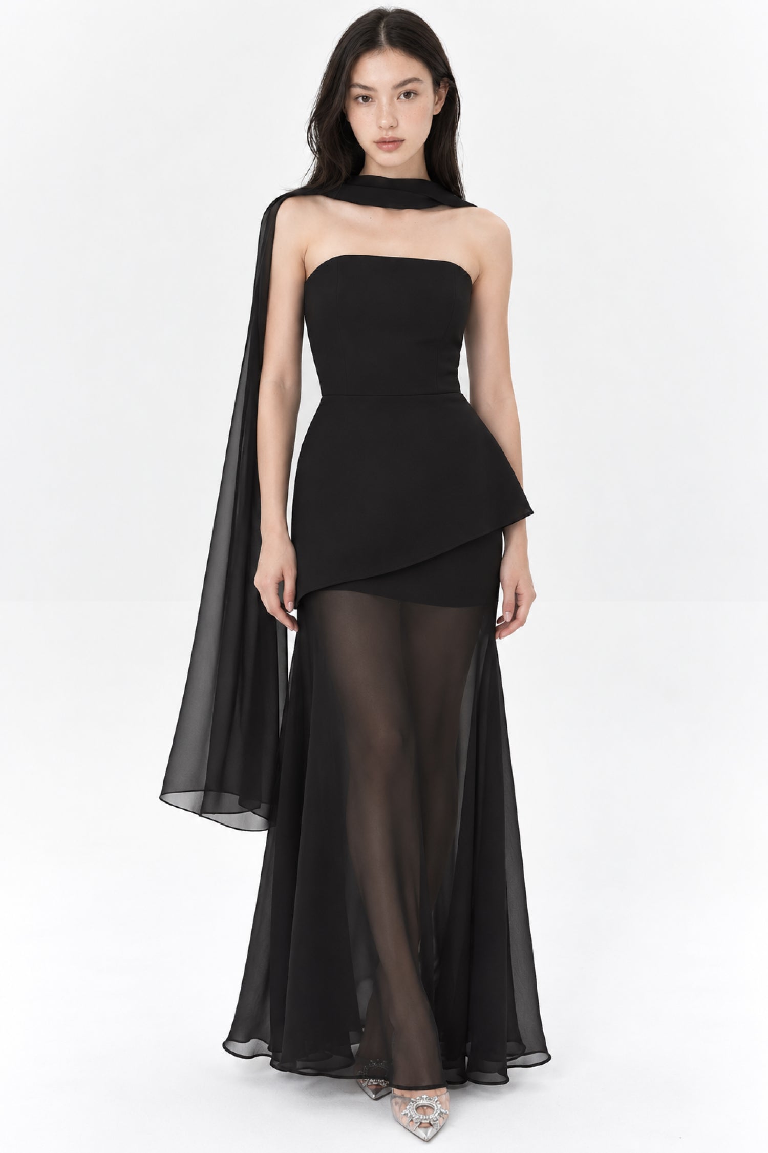 Bea Top and Scarf With Blair Skirt in Black