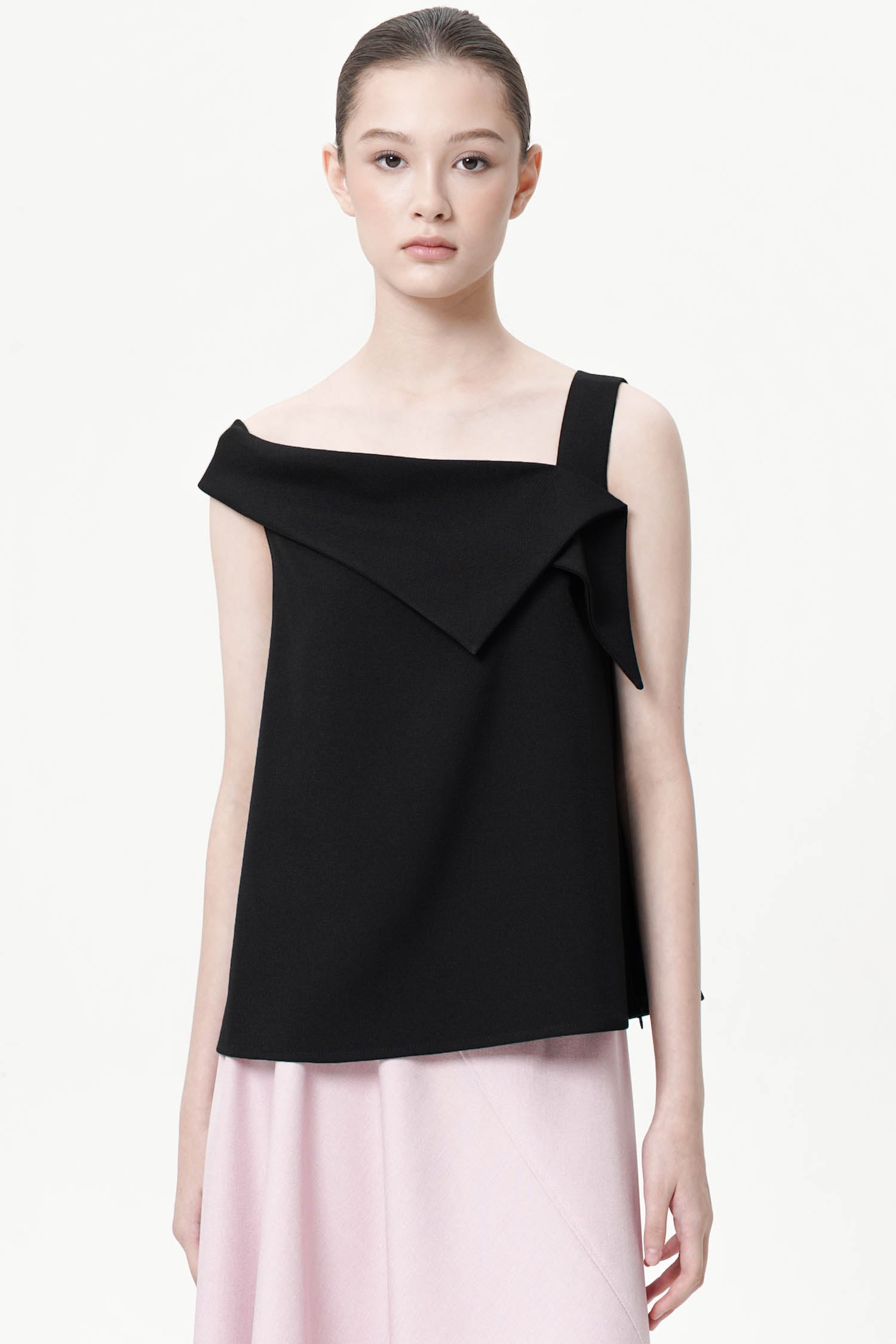 Lumi Drape Blouse In Black