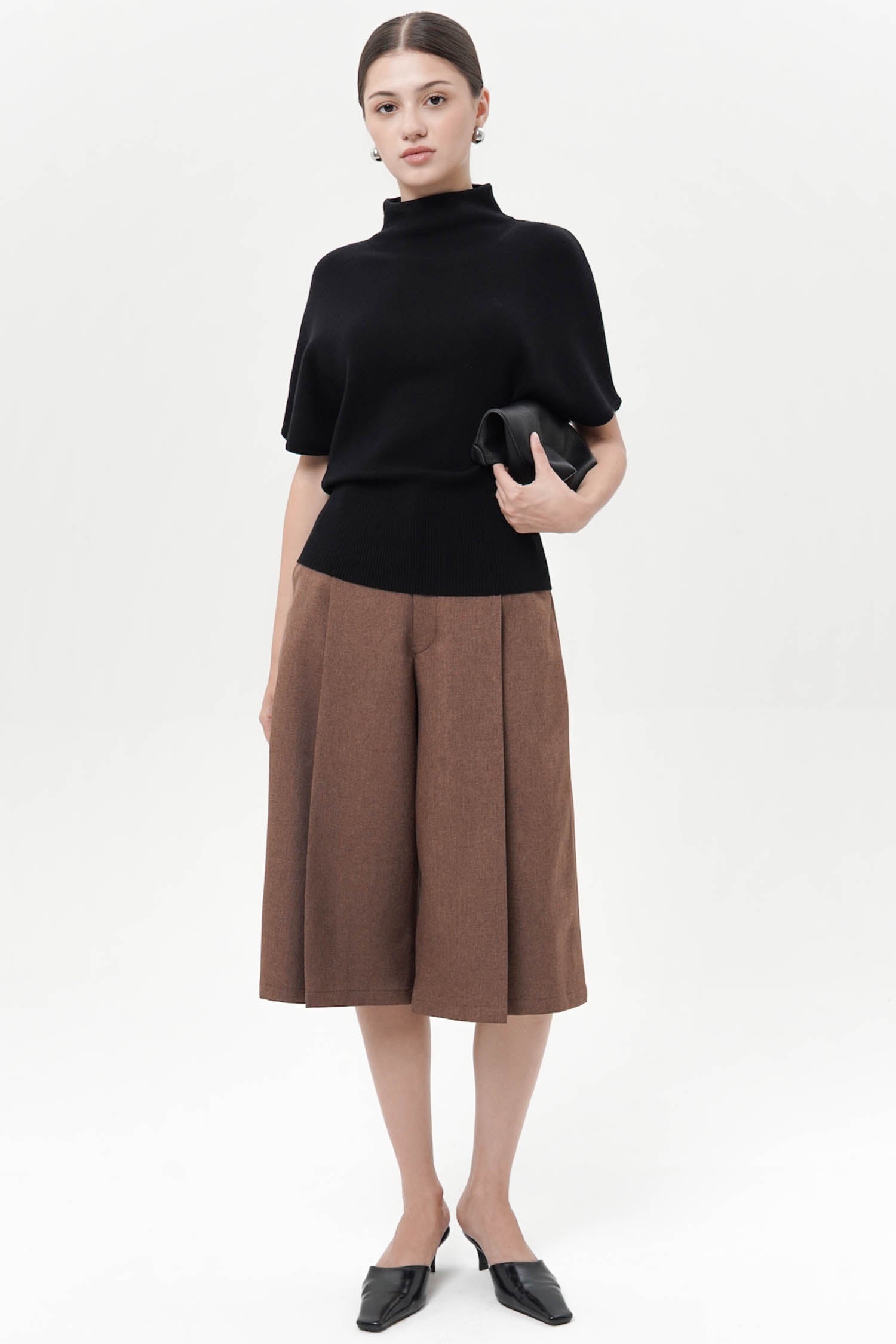 Zephyra High Neck Blouse In Black